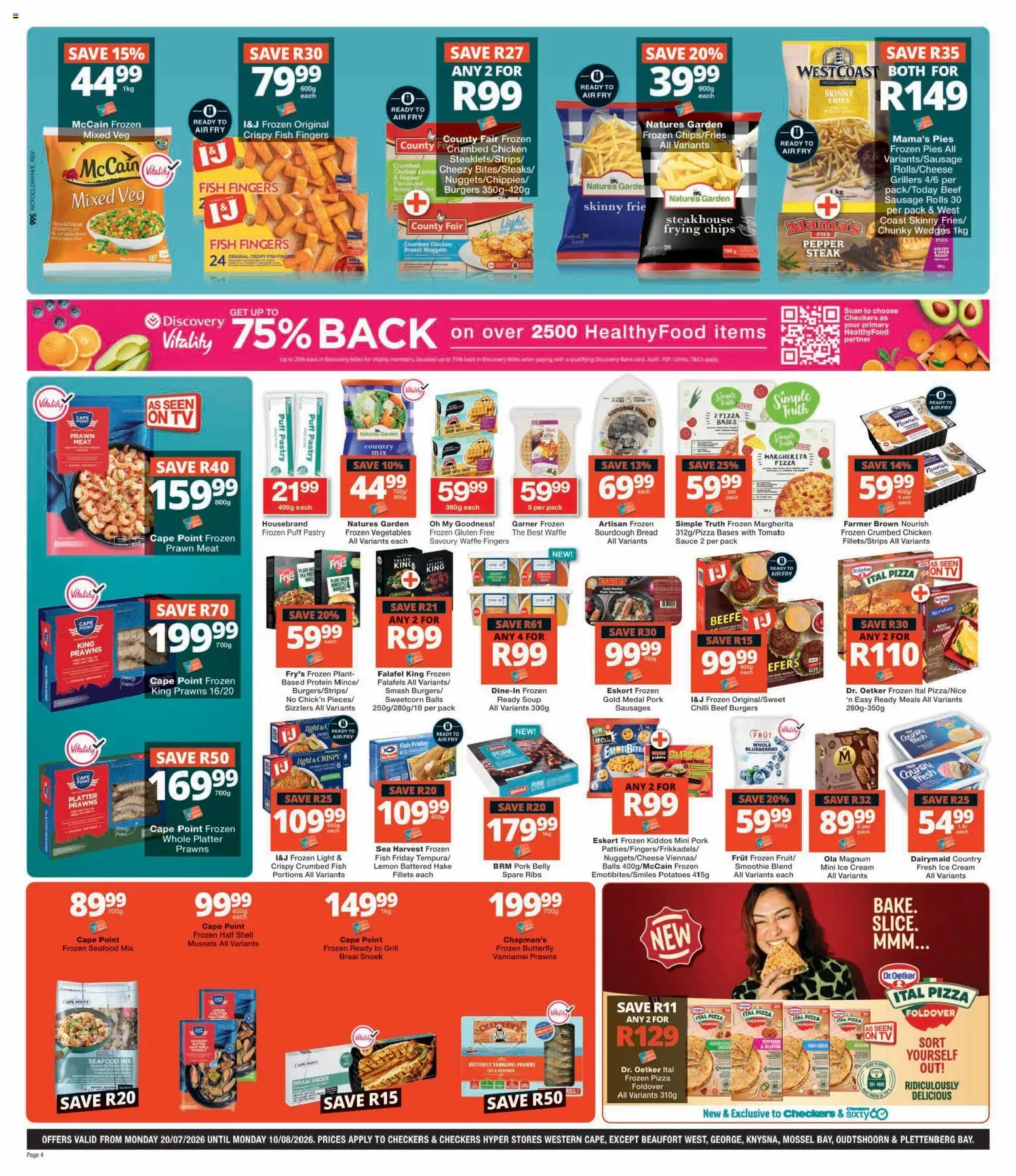 New Checkers catalogue – valid from 20/07/2026 | Page: 4 | Products: Grill, Detergente líquido, Chicken, Chilli