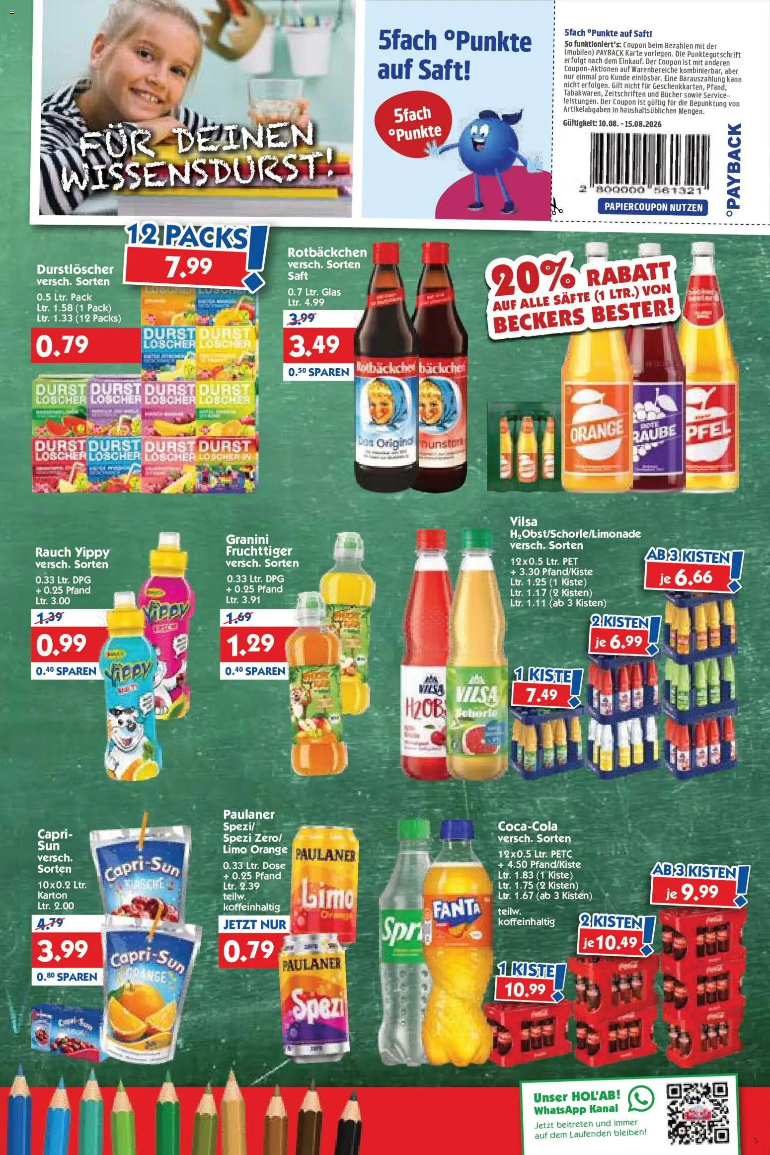HOL’AB! Prospekt – gültig ab 10.08.2026 | Seite: 5 | Produkte: Durstloscher, Fanta, Granini, Paulaner