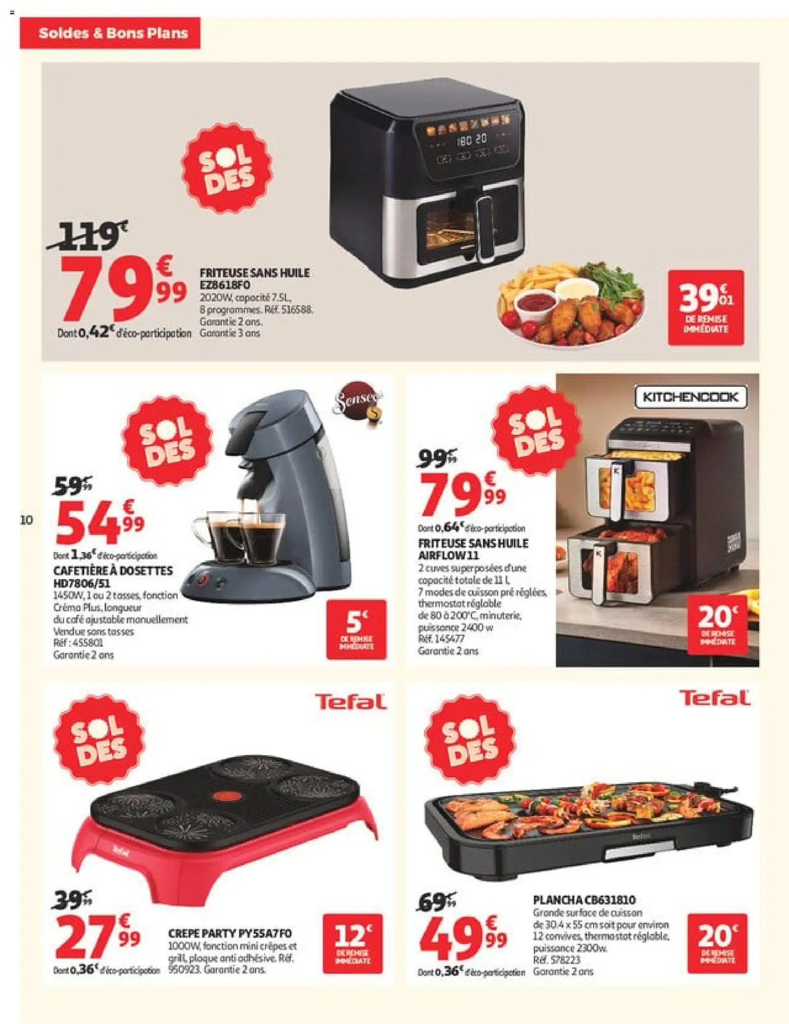 {H1} | Page: 10 | Produits: Cafetière, Friteuse, Tefal, Huile