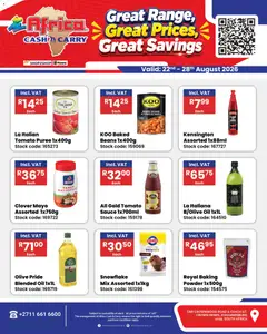 Africa Cash & Carry specials catalogue – valid from 22/08/2026