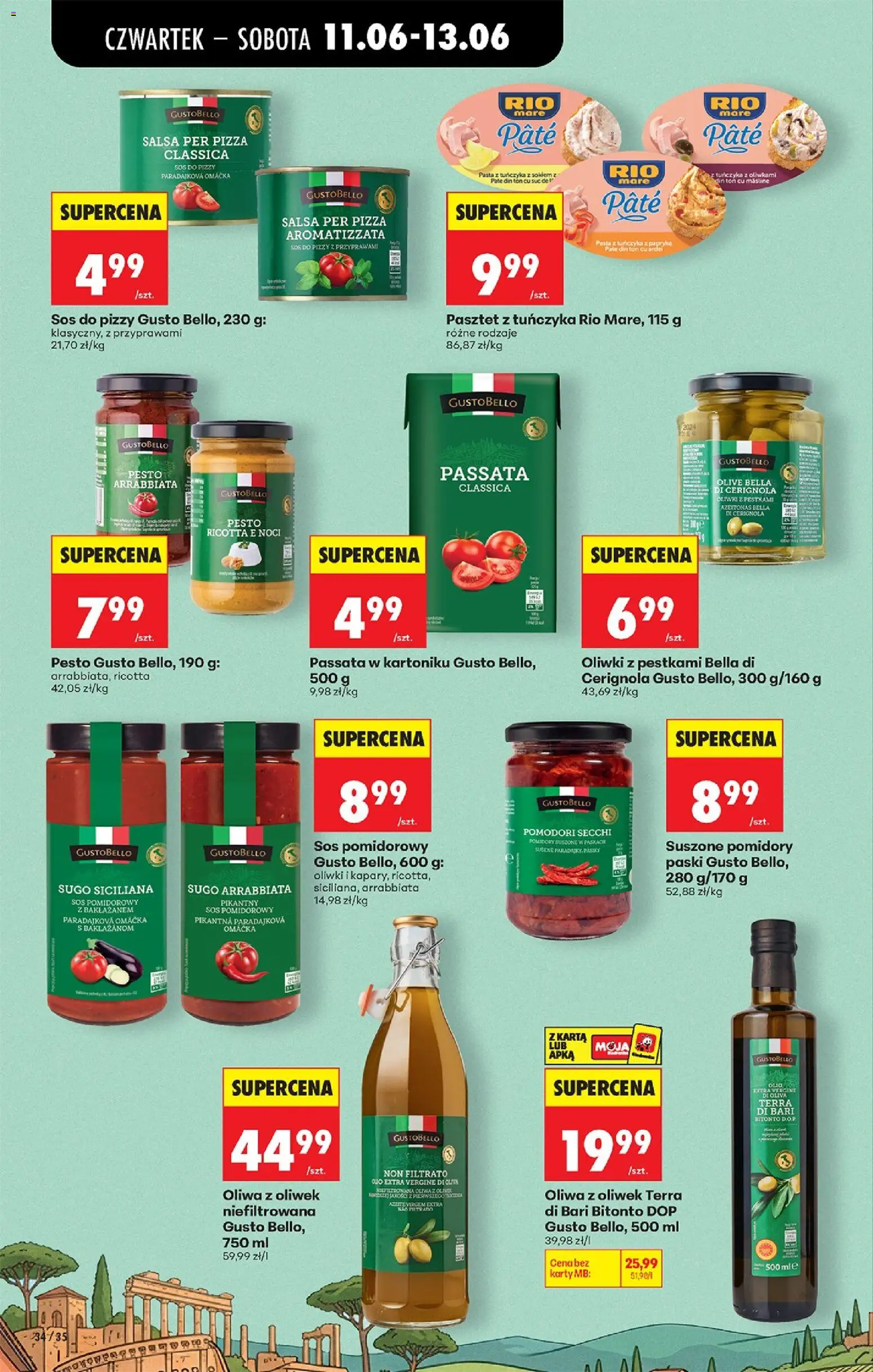 Biedronka gazetka od czwartku od 11.06.2026 | Strona: 44 | Produkty: Karta, Suszone pomidory, Pizza, Ricotta