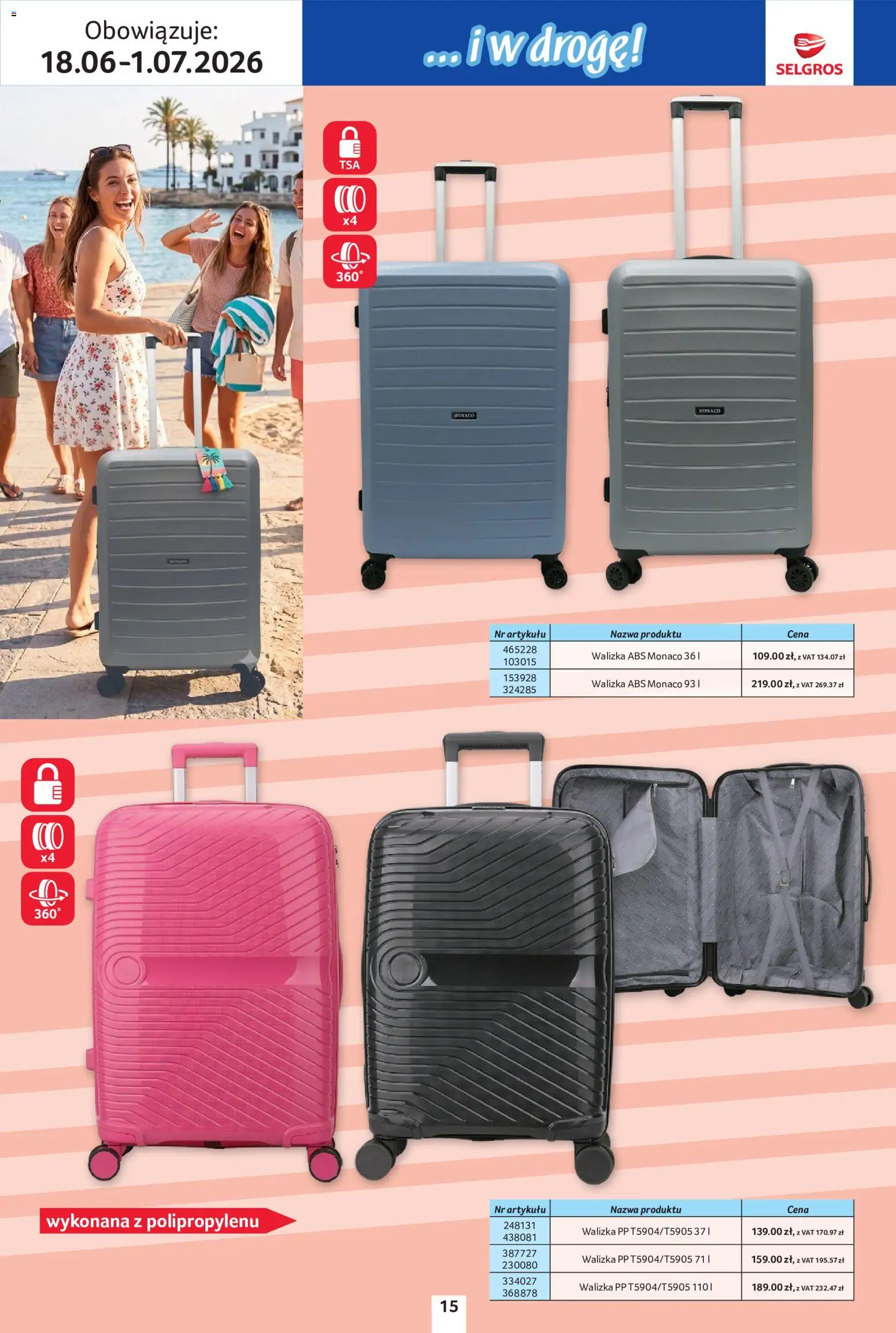 Selgros cash&carry gazetka - Urlop od 18.06.2026 | Strona: 15 | Produkty: Walizka