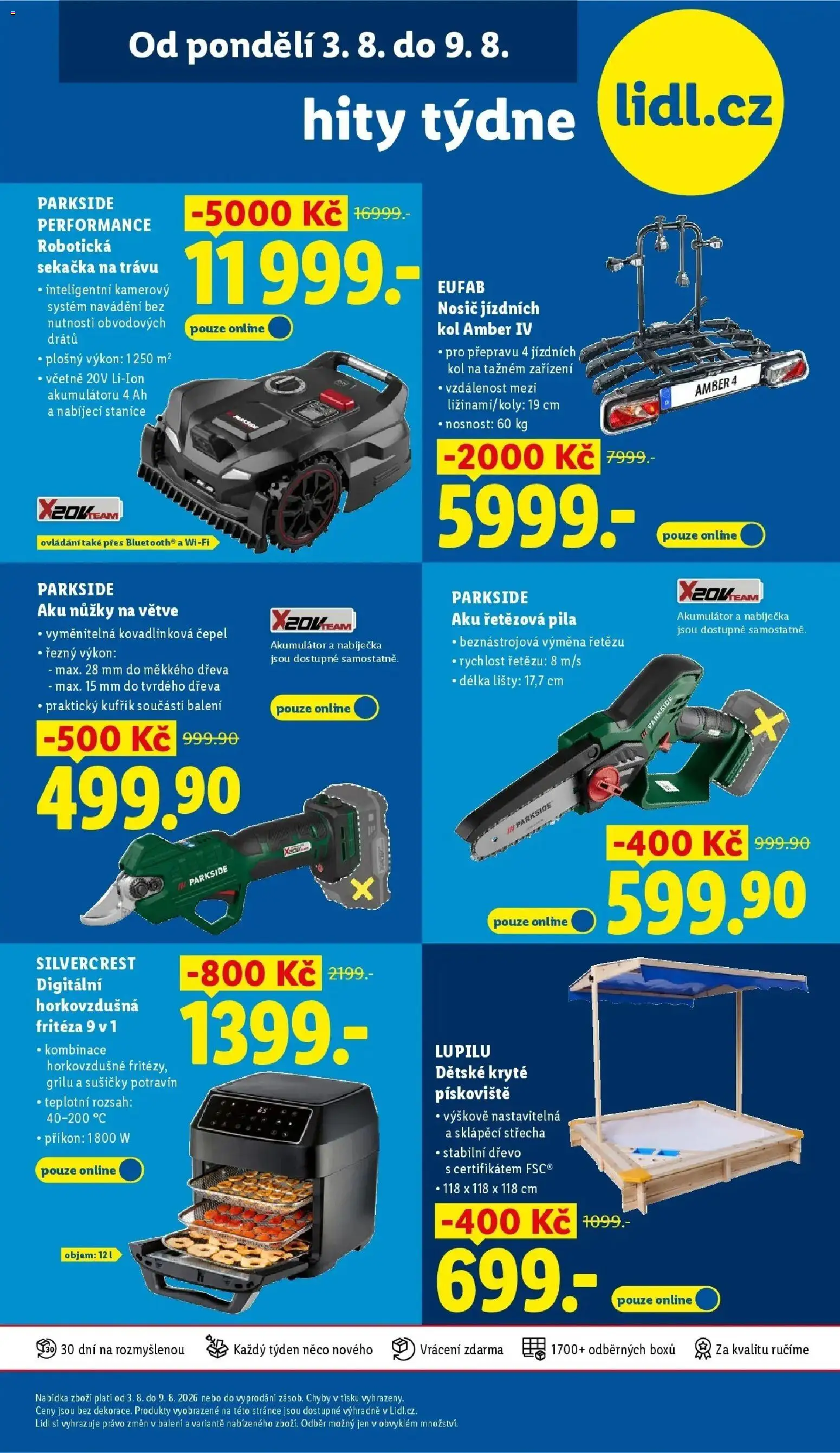 Lidl aktuální leták od 06.08.2026 | Strana: 43 | Produkty: Parkside, Nůžky, Pískoviště, Horkovzdušná fritéza