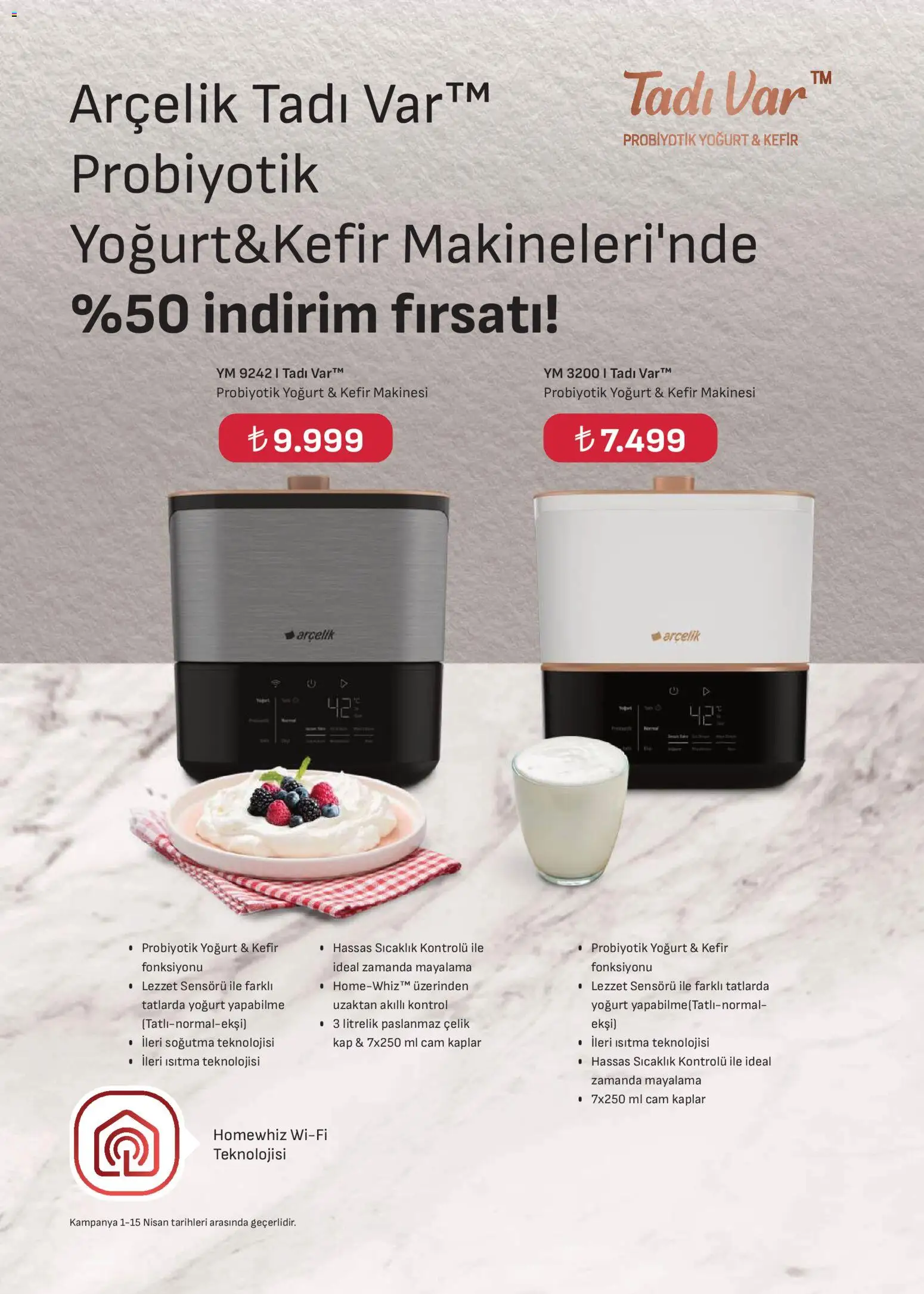 Arçelik Katalog - 01.04.2026 tarihinden itibaren geçerlidir | Sayfa: 54 | Ürünler: Kefir, Yoğurt
