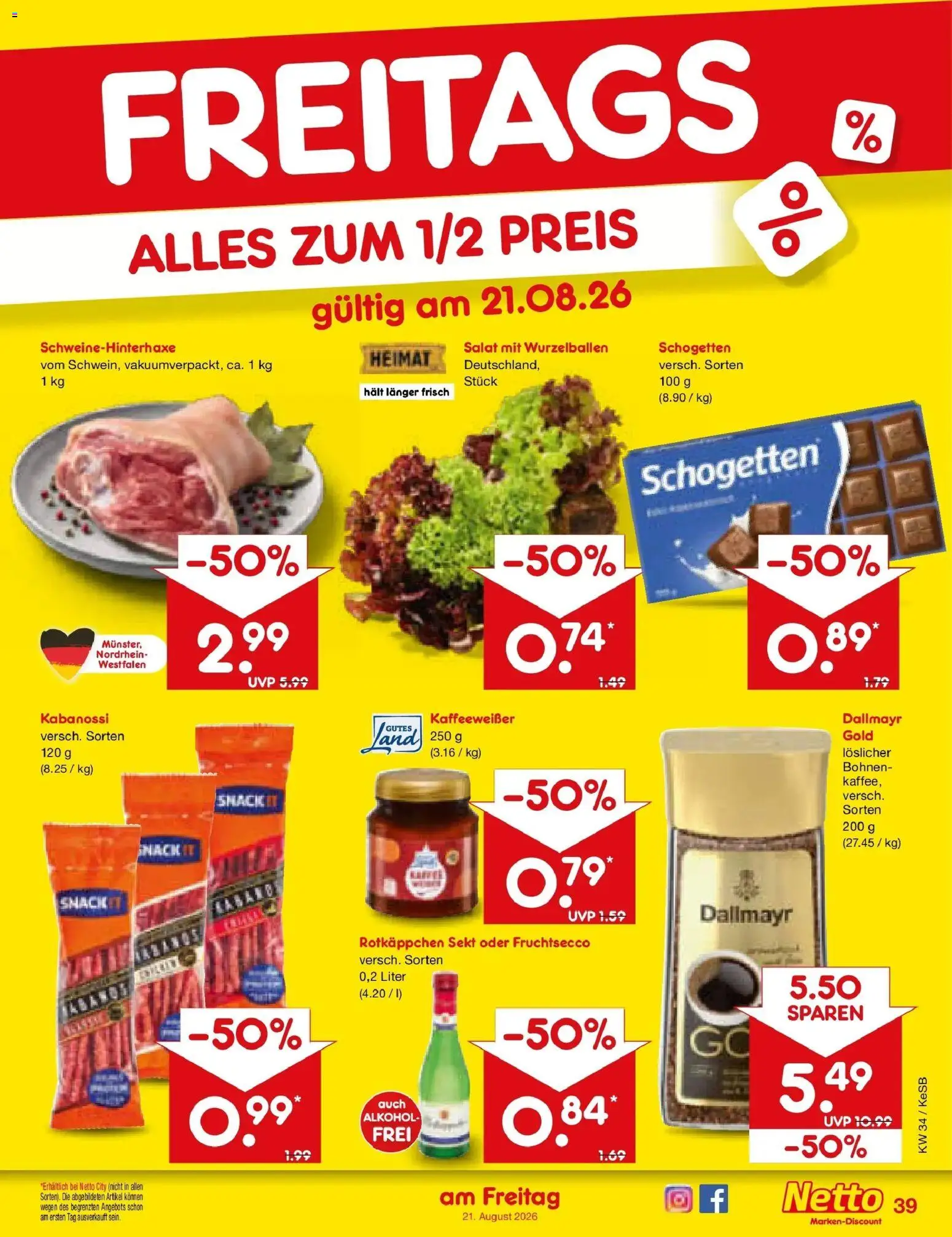 Netto Marken-Discount Prospekt Bonn – gültig ab 17.08.2026 | Seite: 61 | Produkte: Fruchtsecco, Alkohol, Rotkäppchen, Schogetten