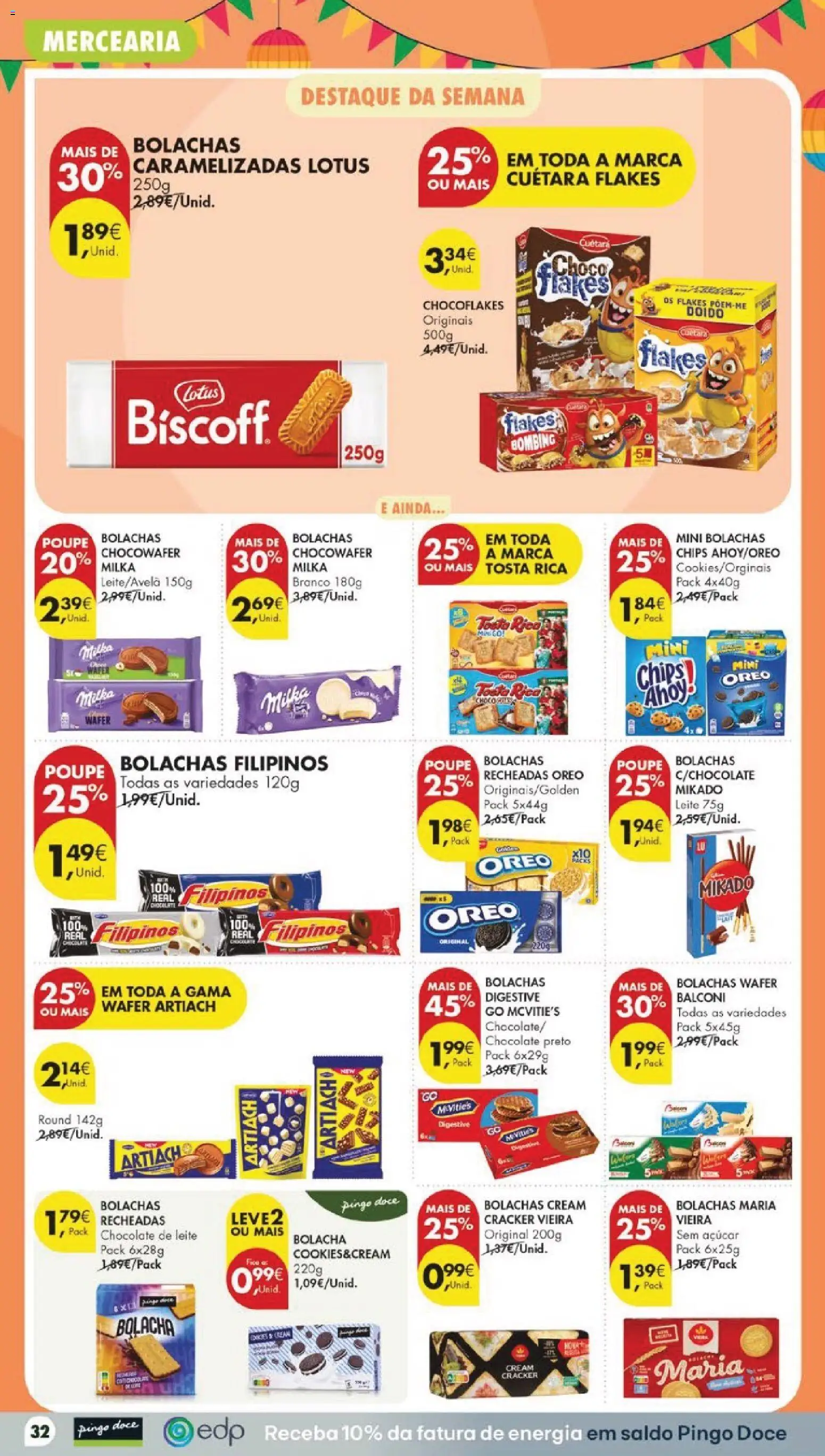 Pingo Doce folheto │ válido de 16.06.2026 | Página: 36 | Produtos: Filipinos, Bolachas milka, Chocolate, Açúcar