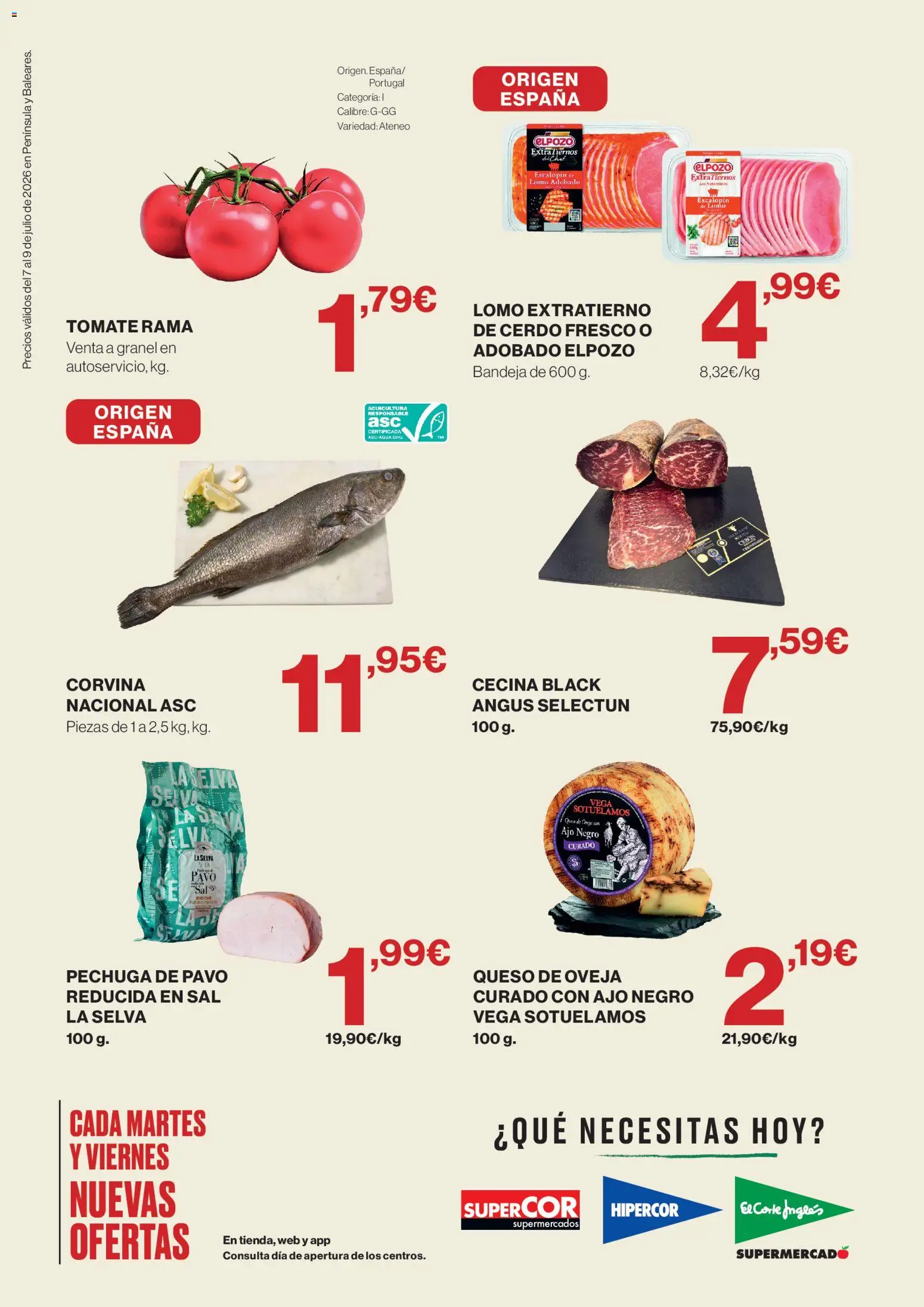 Supercor Península y Baleares │ válido desde el 07/07/2026 | Página: 2 | Productos: Queso de oveja, Queso, Cerdo, Bandeja
