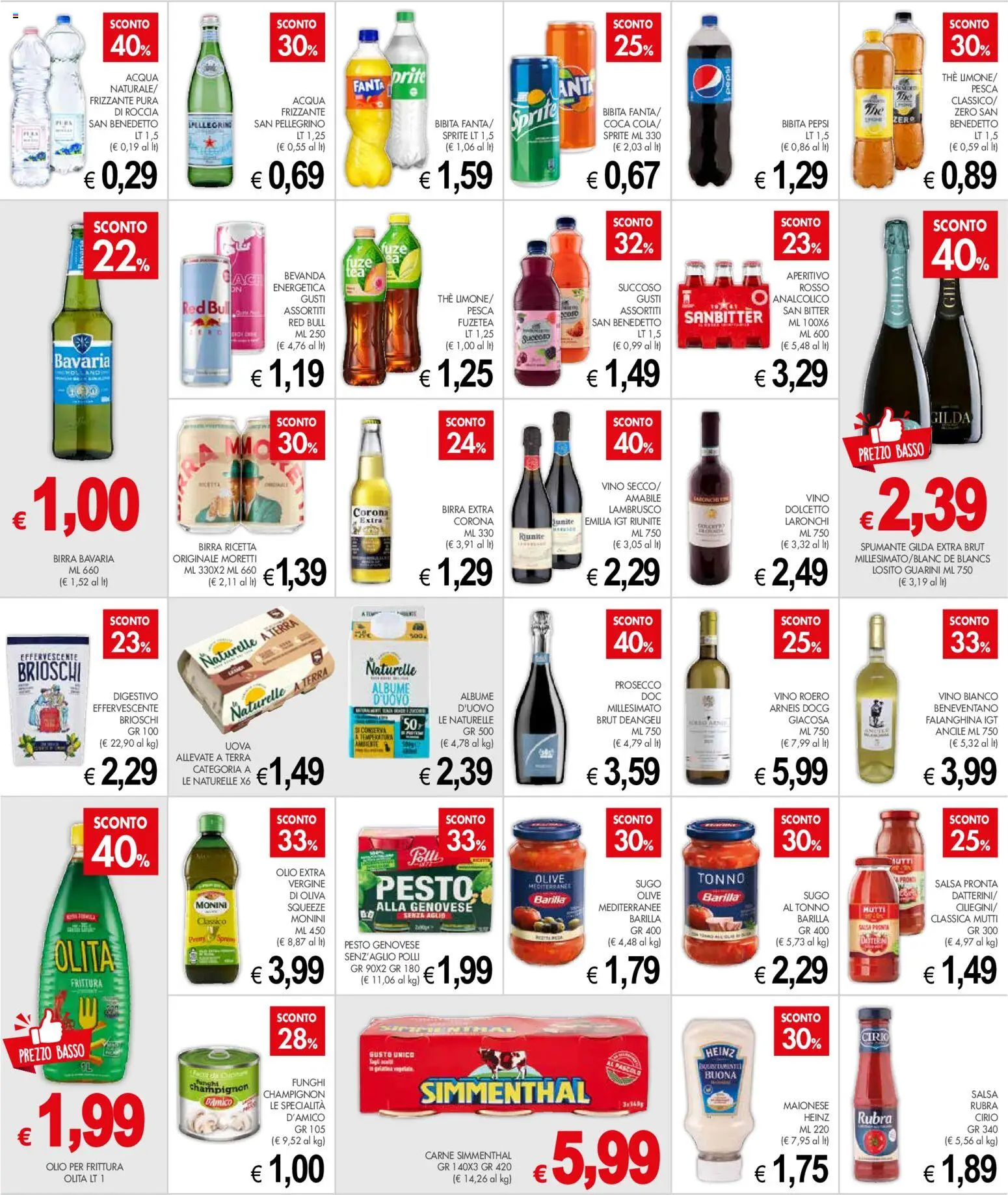 Volantino Presto Fresco del 17/08/2026 | Pagina: 6 | Prodotti: Salsa, Mutti, Digestivo, Red Bull