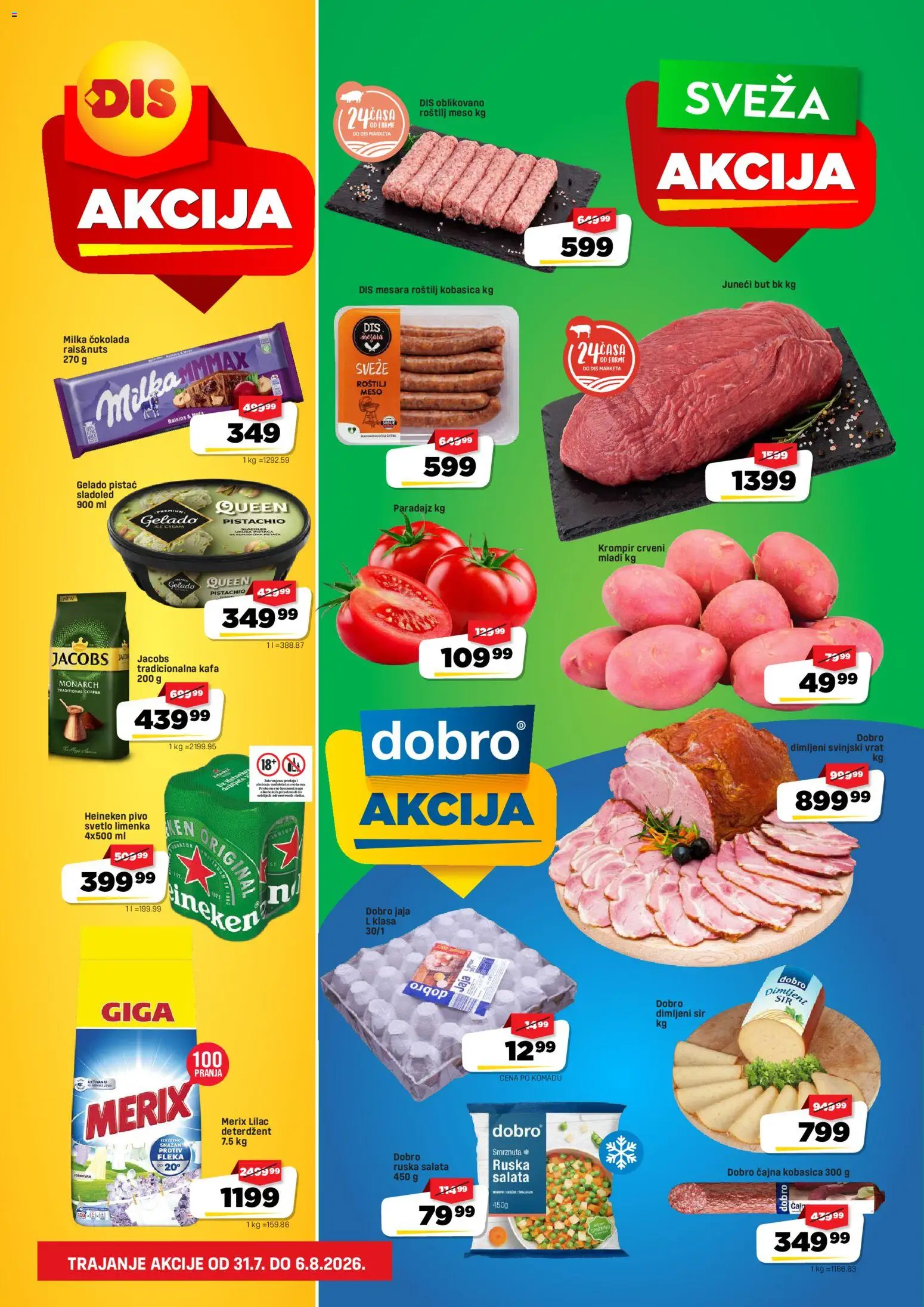 Super DIS katalog - važi od 31.07.2026 | Strana: 1 | Proizvode: Milka, Salata, Sir, Paradajz