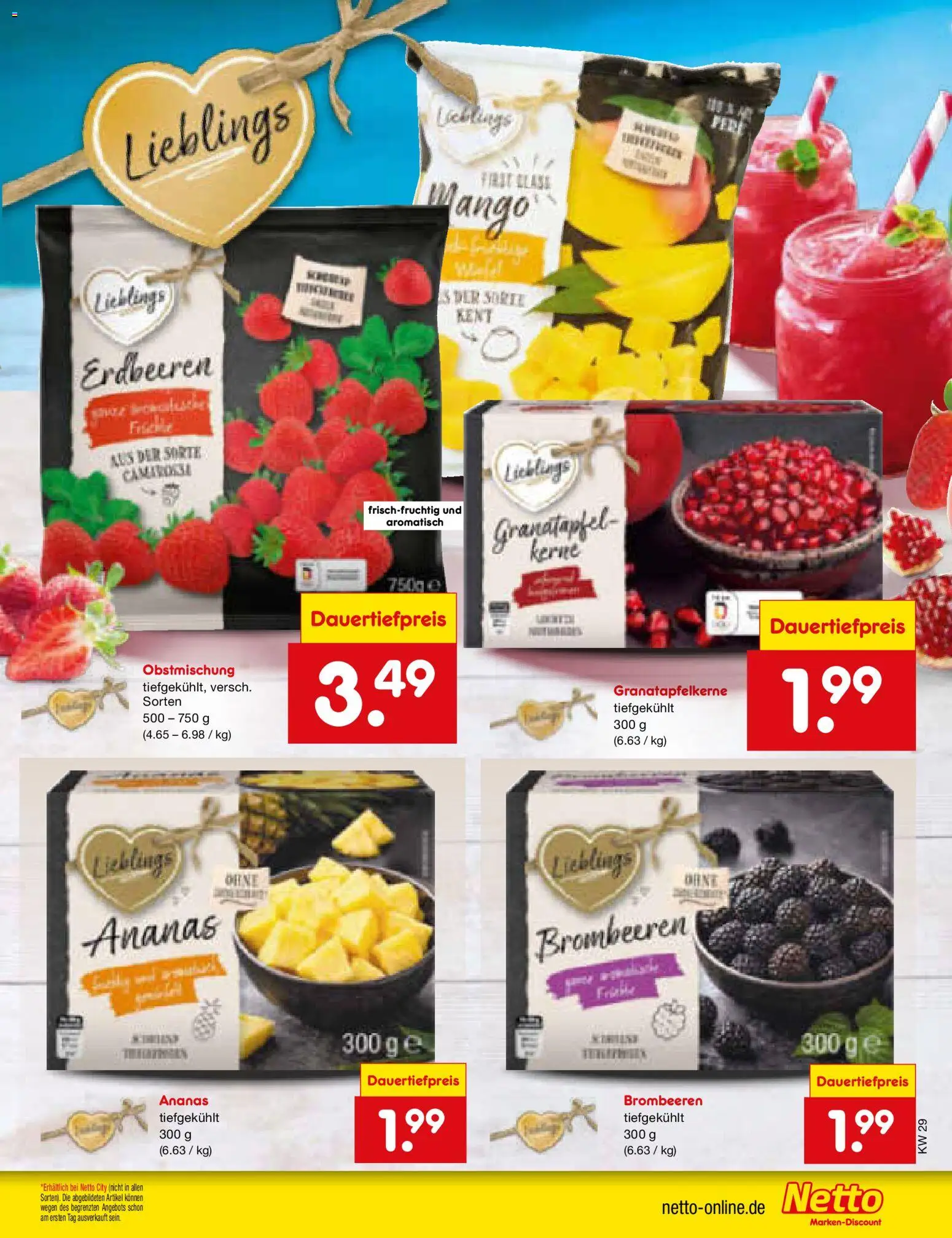 Netto Marken-Discount Prospekt – gültig ab 13.07.2026 | Seite: 23 | Produkte: Granatapfel, Ananas, Mango, Erdbeeren