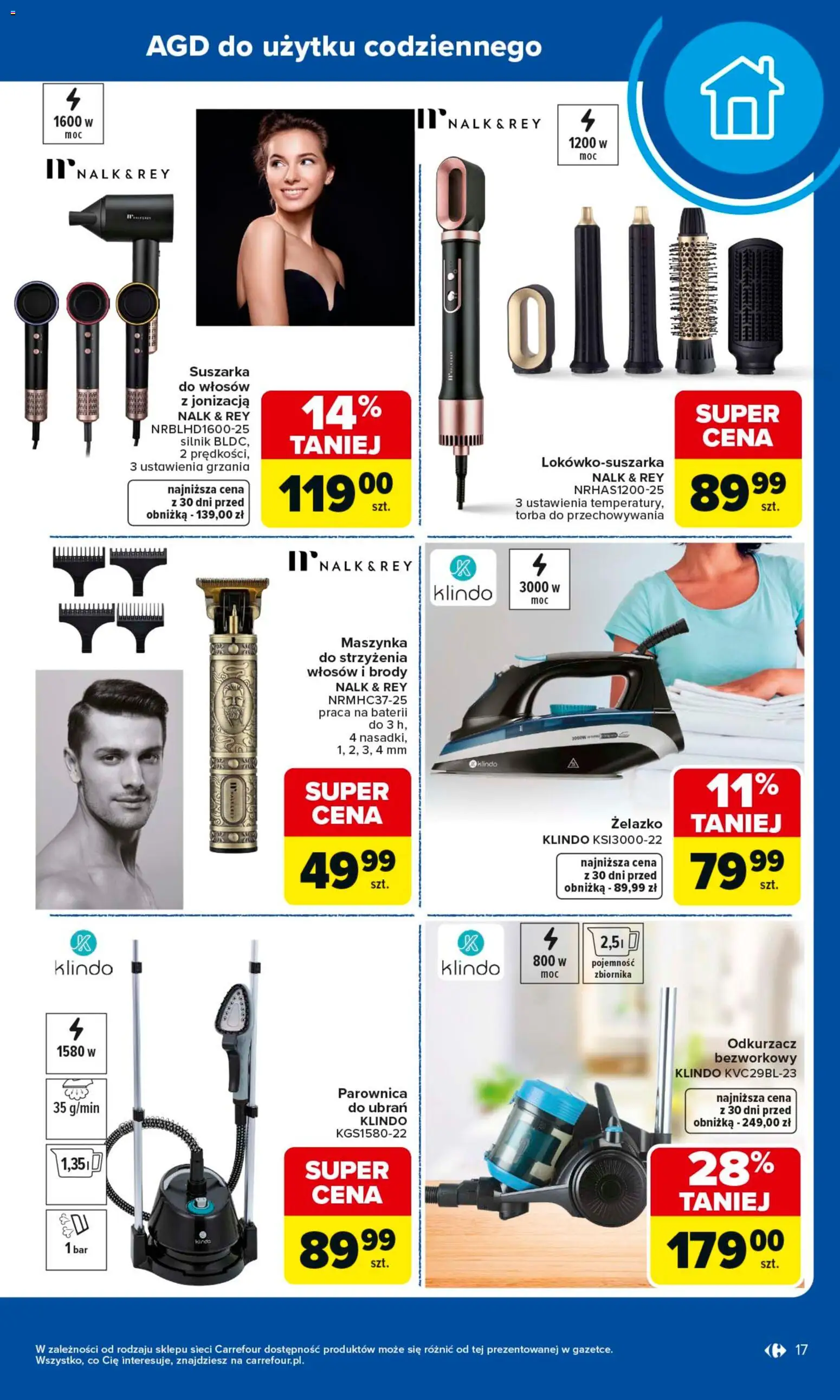 Carrefour gazetka - Wybierz Jakość W Najlepszej Cenie od 25.05.2026 | Strona: 17 | Produkty: Torba, Suszarka, Maszynka do strzyżenia, Parownica