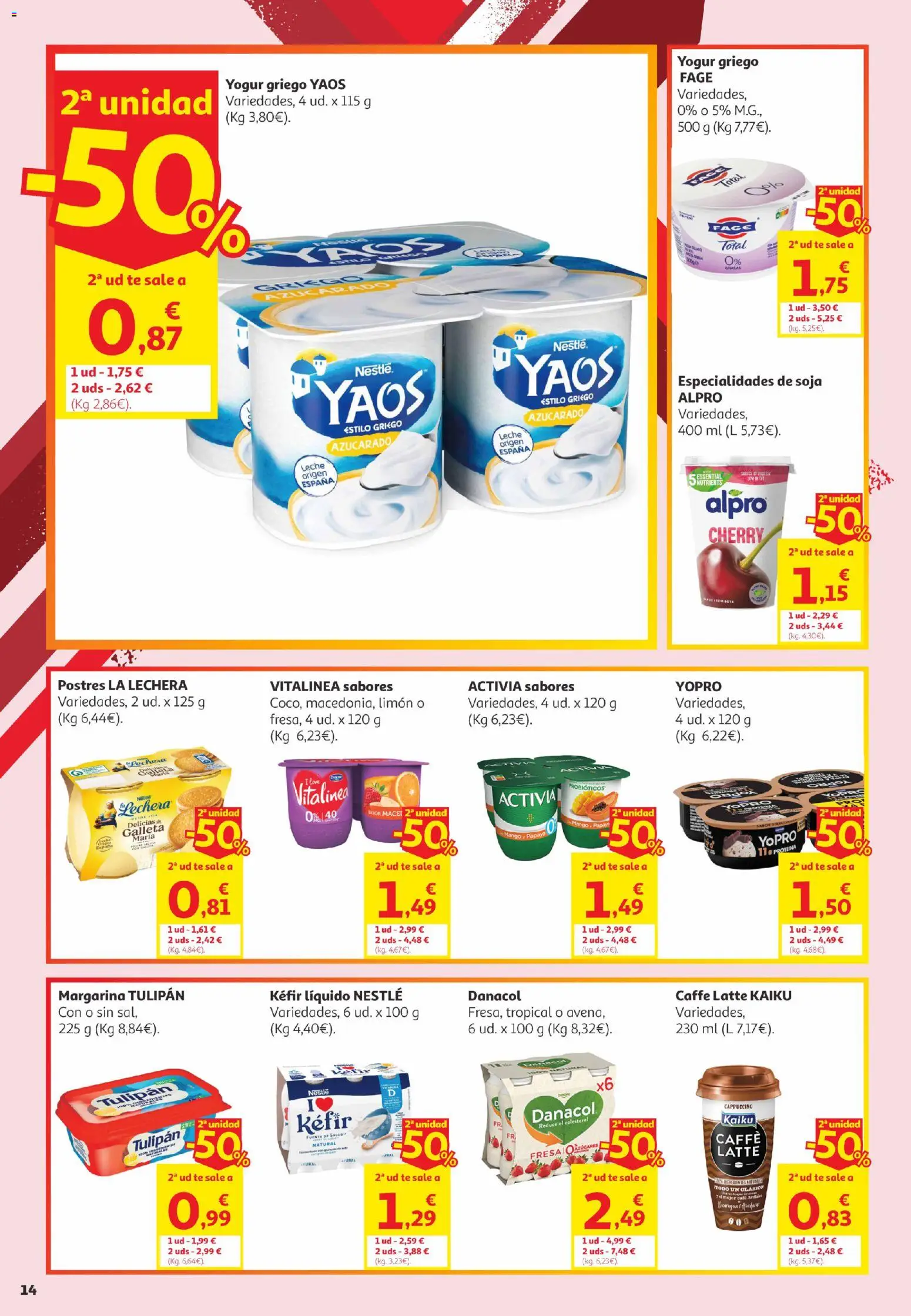 Alcampo Canarias │ válido desde el 02.06.2026 | Página: 14 | Productos: Yogur, Μαγειρική εστία, Té, Margarina