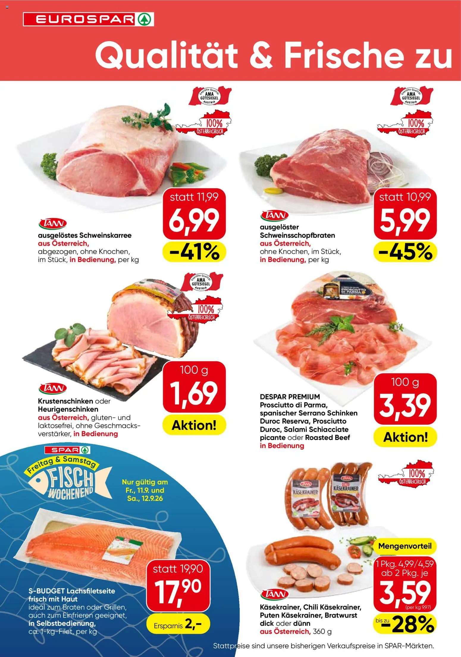 Eurospar Flugblatt gültig ab 10.09.2026 | Seite: 2 | Produkte: Chili, Salami, Schinken, Fisch