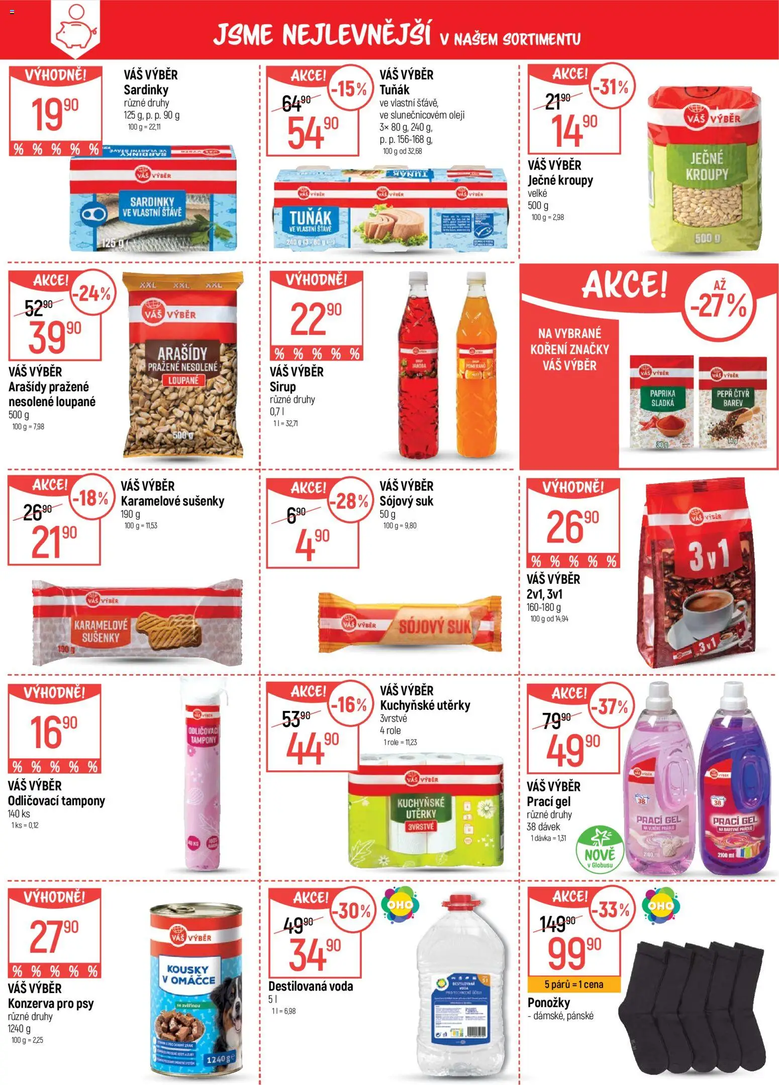 Globus leták od 27.05.2026 | Strana: 4 | Produkty: Kuchyňské utěrky, Sardinky, Tampony, Sušenky