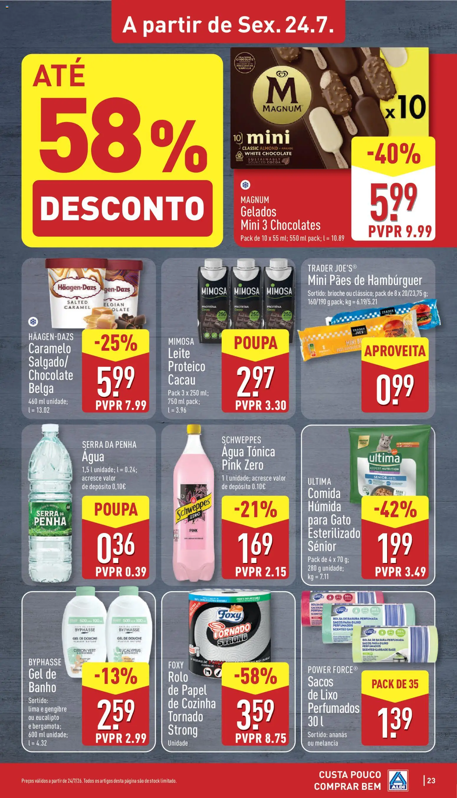 Aldi folheto │ válido de 20/07/2026 | Página: 23 | Produtos: Häagen-Dazs, Cacau, Lima, Proteina
