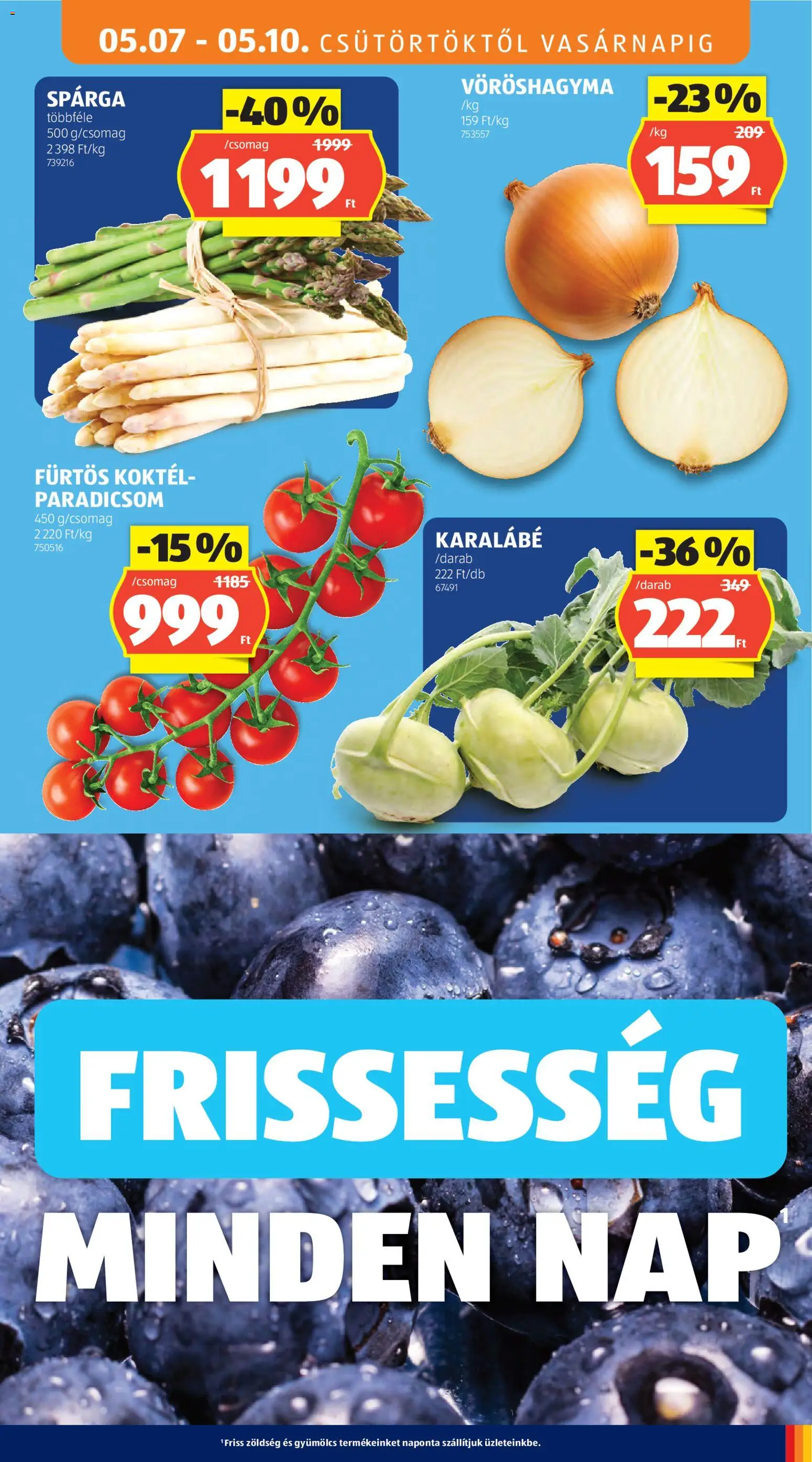Aldi akciós ujság - amely érvényes a következő dátumtól: 07.05.2026 | Oldal: 7 | Termékek: Gyümölcs, Vöröshagyma, Zöldség, Paradicsom