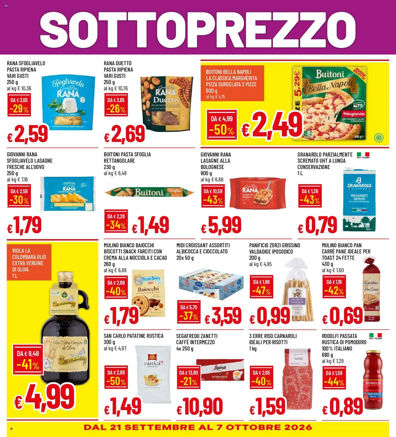 Volantino Galassia del 17/09/2026 | Pagina: 6 | Prodotti: Pizza surgelata, Patatine, Pasta sfoglia, Olio