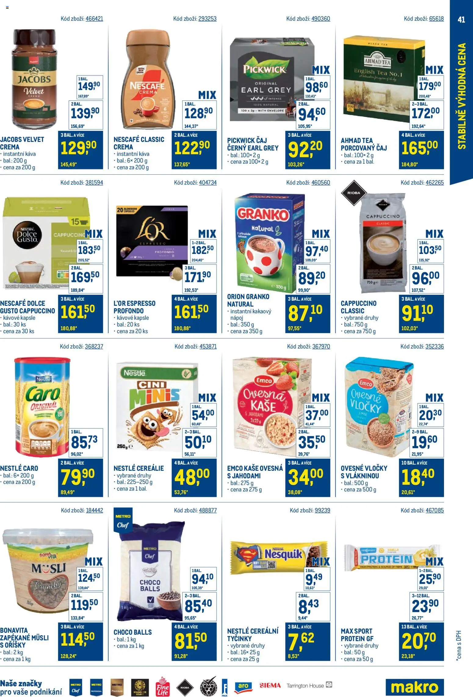 Makro leták - Cash & Carry od 20.05.2026 | Strana: 41 | Produkty: Tyčinky, Velvet, Ahmad tea, Jacobs velvet