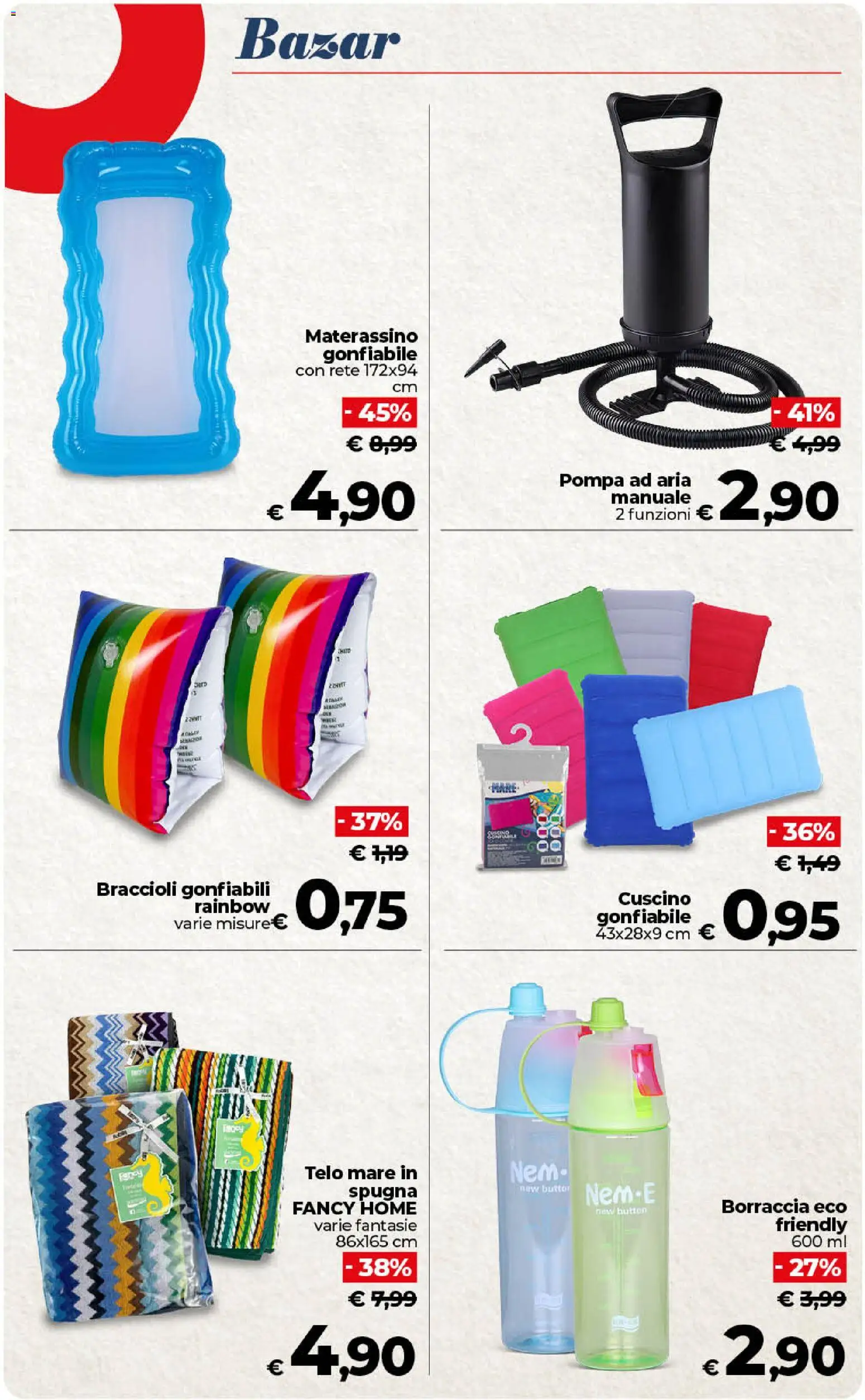 Volantino COOP del 11/08/2026 | Pagina: 47 | Prodotti: Spugna, Materassino gonfiabile, Braccioli, Gonfiabile