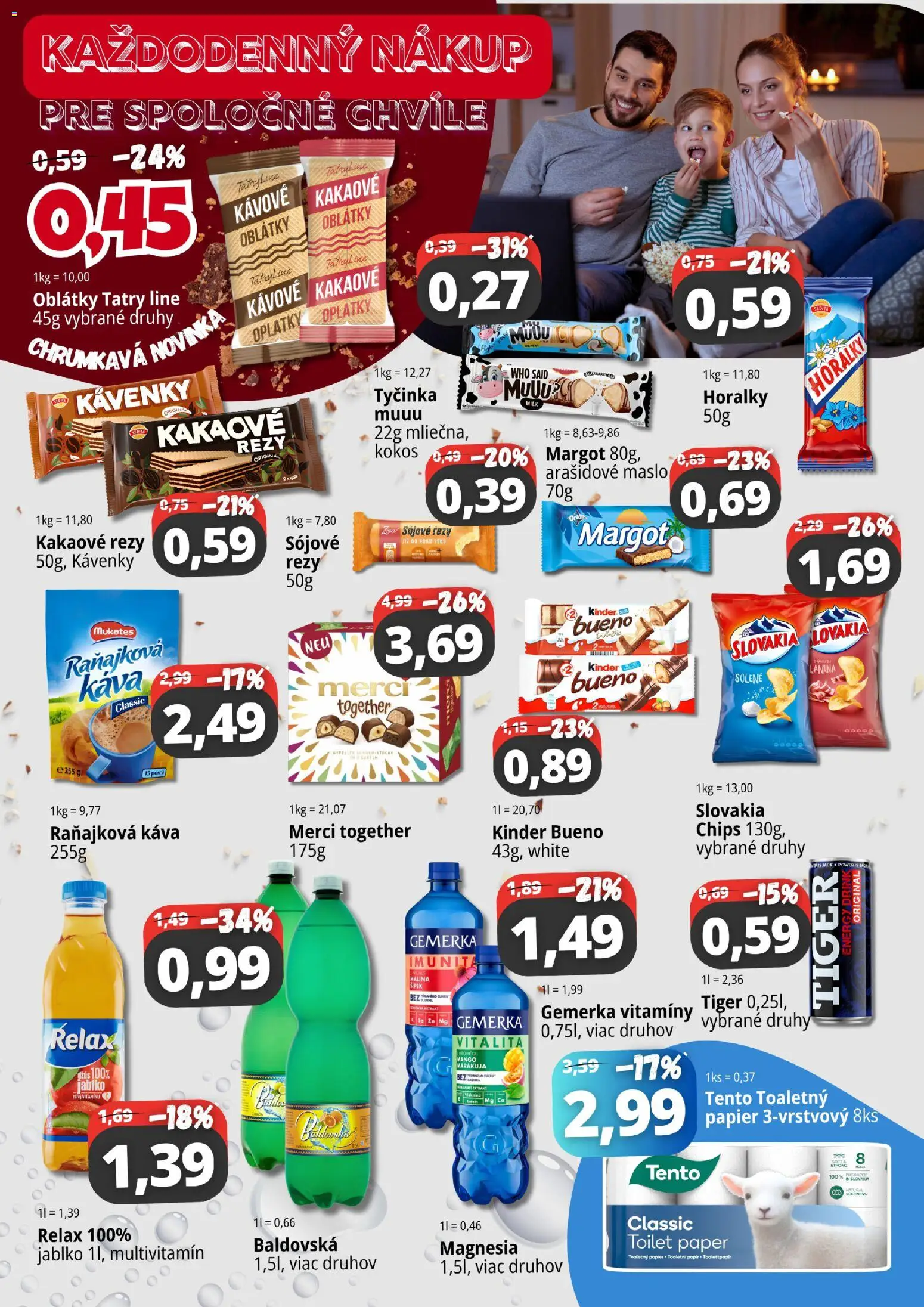 Nové CBA Komfos akcie – leták je platný od 01.09.2026 | Strana: 4 | Produkty: Maslo, Káva, Kinder Bueno, Baldovská