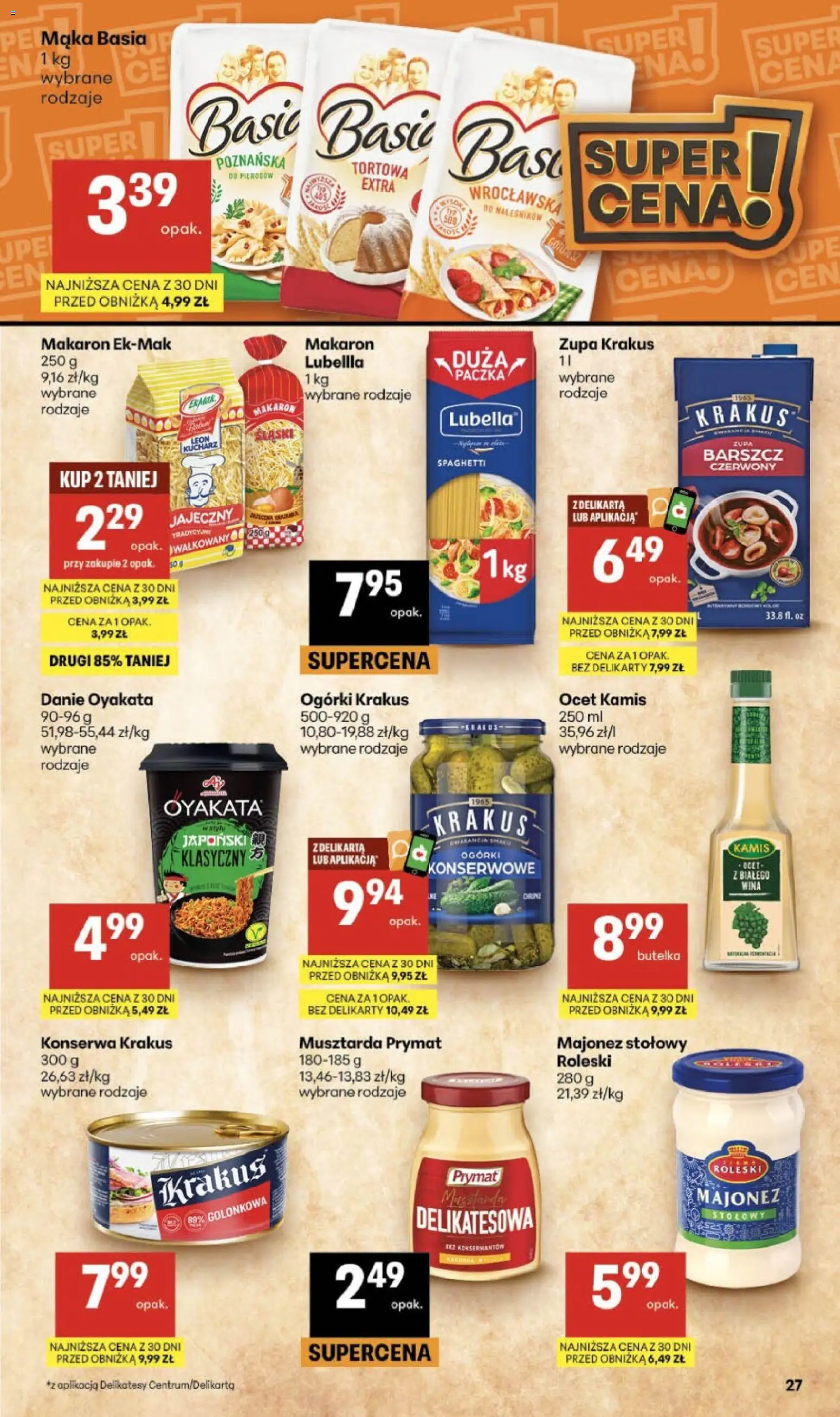 Delikatesy Centrum gazetka od 03.09.2026 | Strona: 27 | Produkty: Delikatesy, Zupa, Makaron, Ogórki