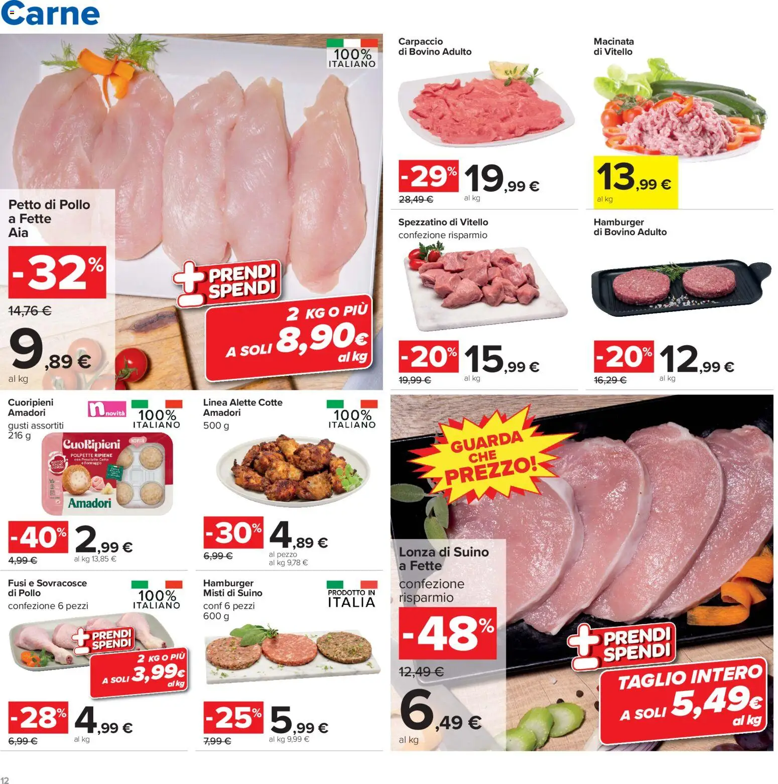 Volantino Carrefour del 15/09/2026 | Pagina: 12 | Prodotti: Pollo, Suino, Carne, Hamburger