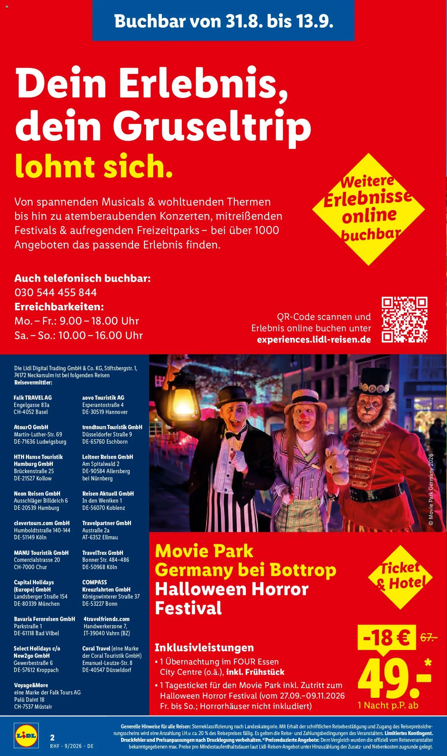 Lidl Reisen Prospekt – gültig ab 29.08.2026 | Seite: 2 | Produkte: Coral, Bad, Uhr