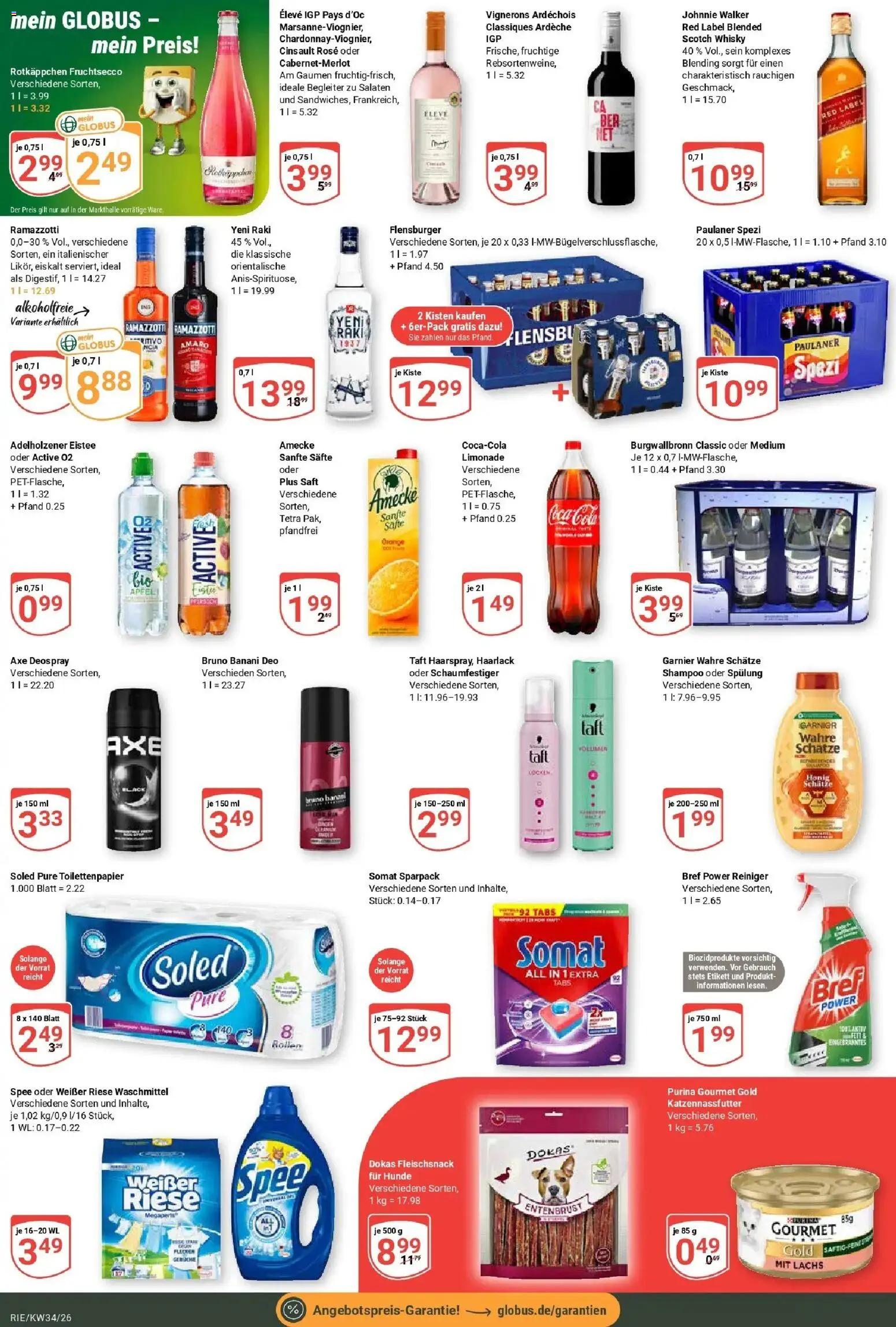 Globus Prospekt Bochum-Riemke (ab 17.08.2026) » Angebote online | Seite: 4 | Produkte: Coca cola, Limonade, Spee, Johnnie walker