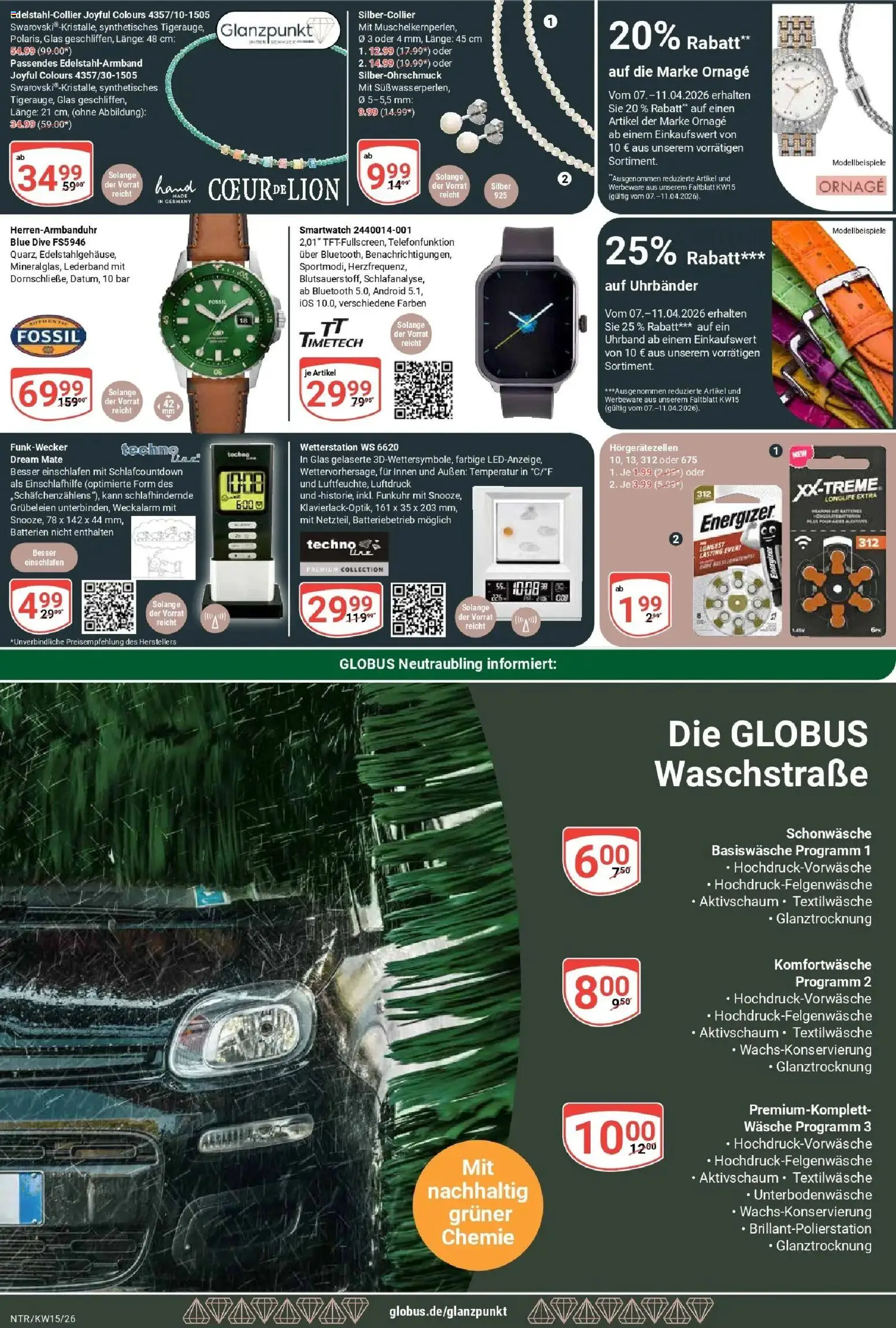Globus prospekt Neutraubling	 – gültig ab 07.04.2026 | Seite: 22 | Produkte: Wetterstation, Smartwatch, Batterien