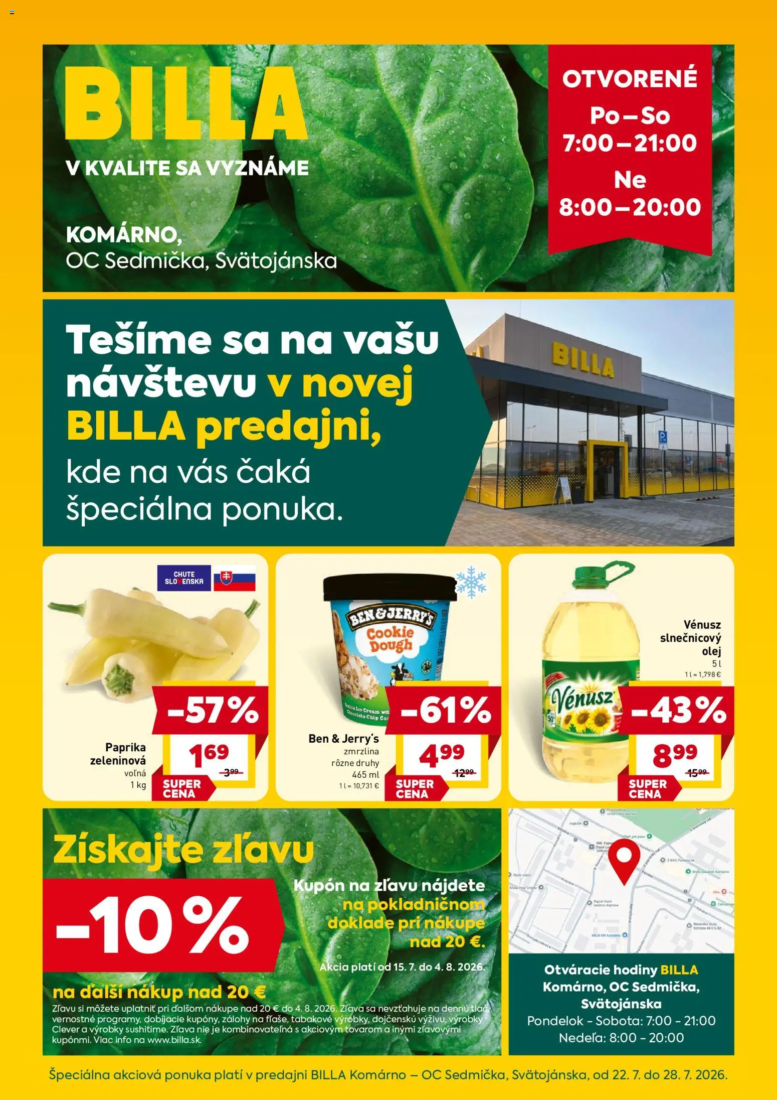 Billa nová predajňa - Komárno (od 22.07.2026) prelistovať nový online catalogue cover