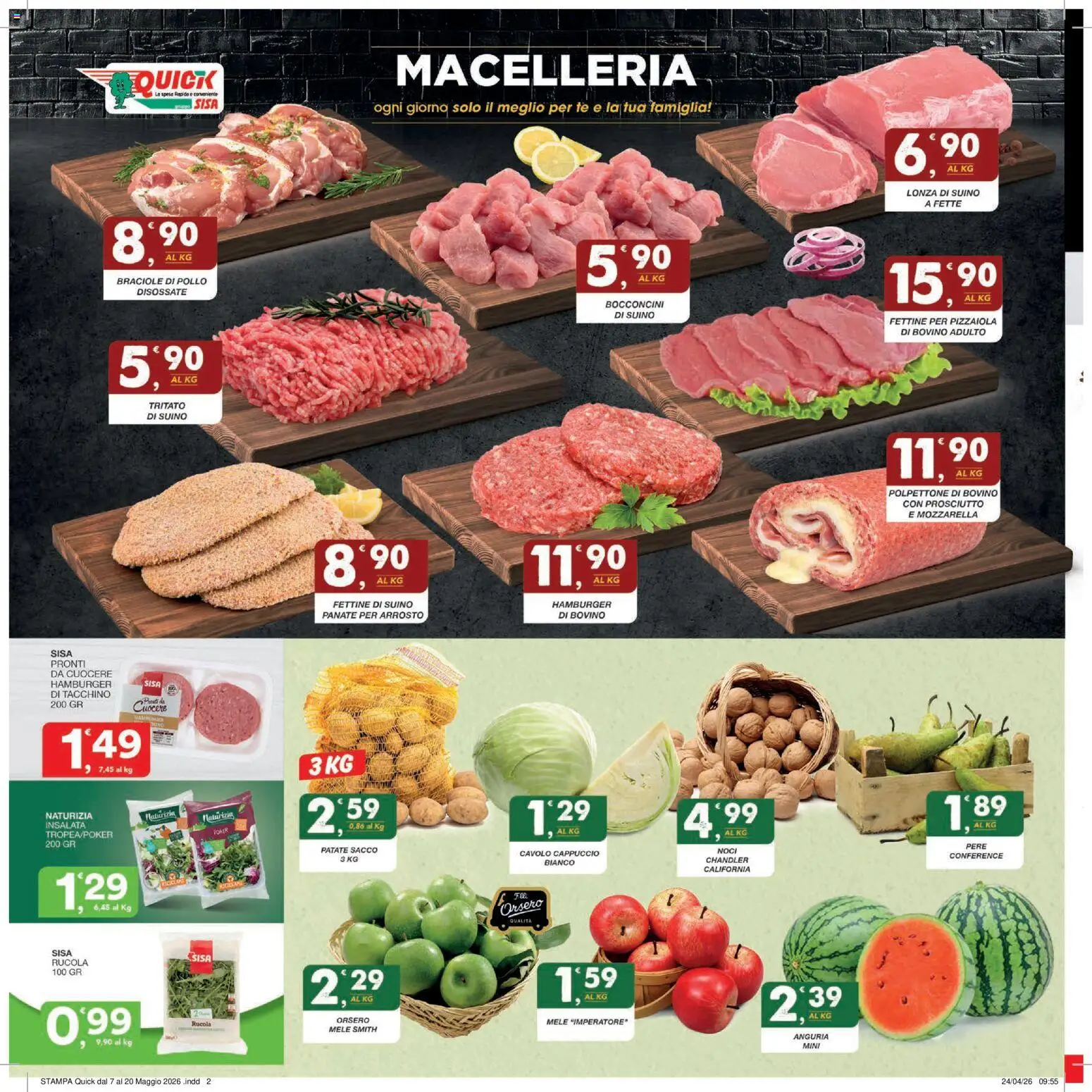 Volantino SISA del 07.05.2026 | Pagina: 2 | Prodotti: Rucola, Suino, Anguria, Stampa