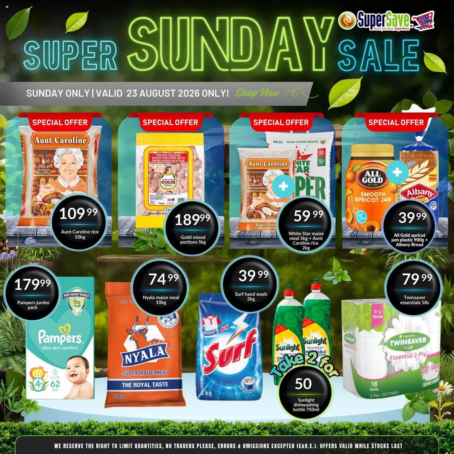 New Super Save catalogue – valid from 23/08/2026 | Page: 1 | Products: Jam, Bread, Chicken, Rice