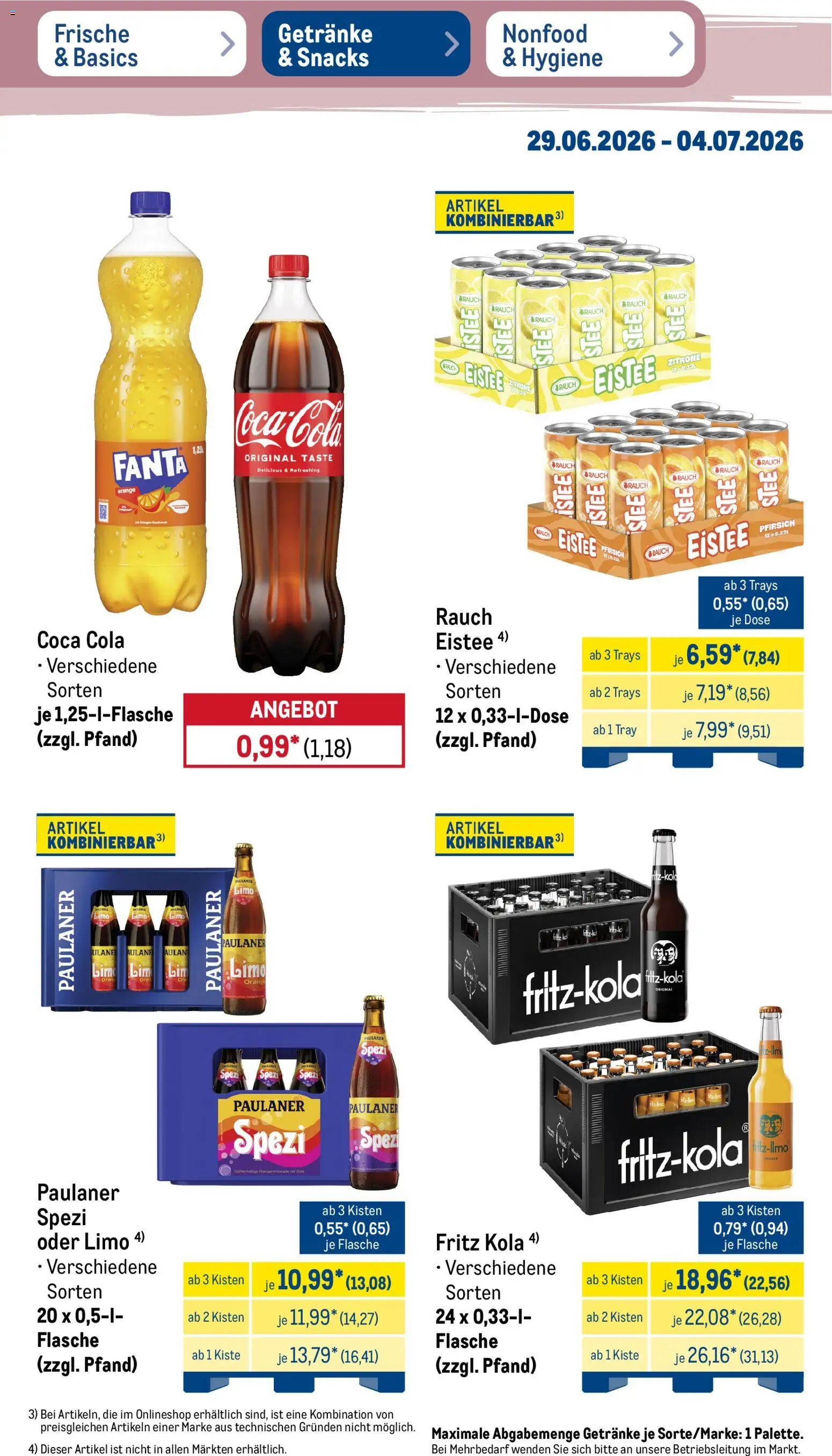 Metro Prospekt – gültig ab 29.06.2026 | Seite: 29 | Produkte: Coca cola, Cola, Zitrone, Paulaner