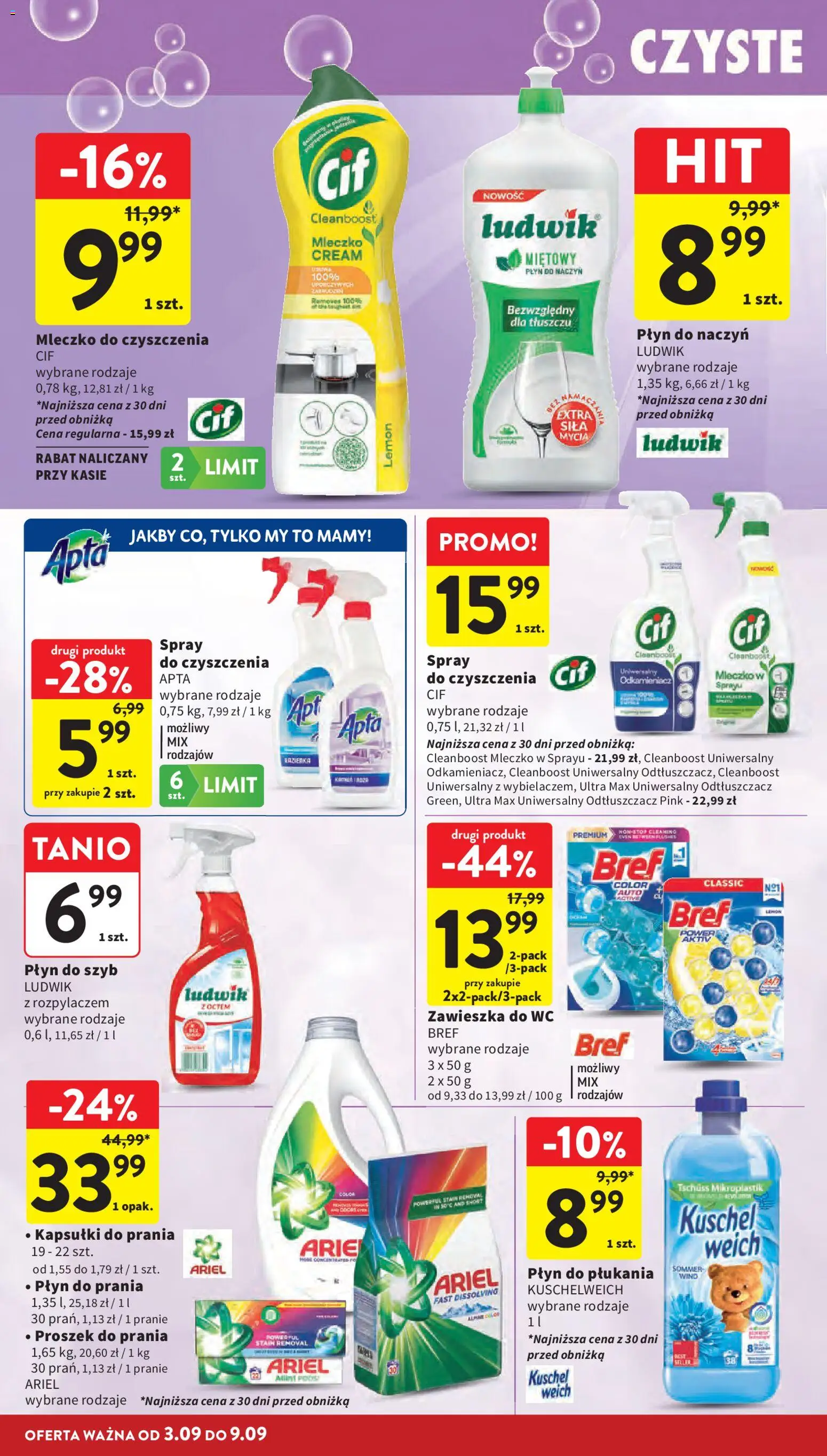 Intermarche gazetka od 03.09.2026 | Strona: 36 | Produkty: Proszek, Ariel, Płyn do szyb, Kapsułki do prania