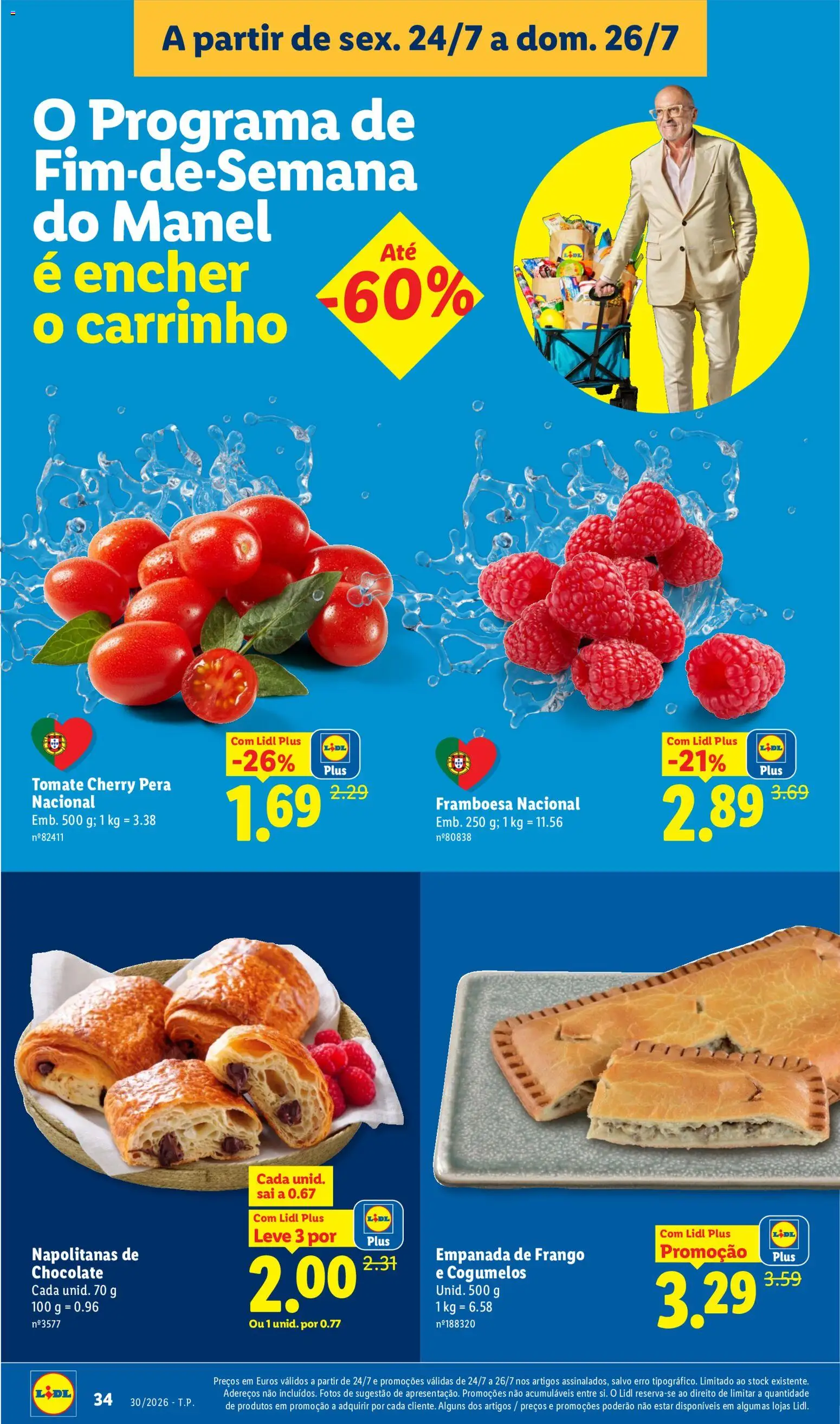 Lidl folheto │ válido de 20/07/2026 | Página: 34 | Produtos: Frango, Chocolate, Tomate, Tomate cherry