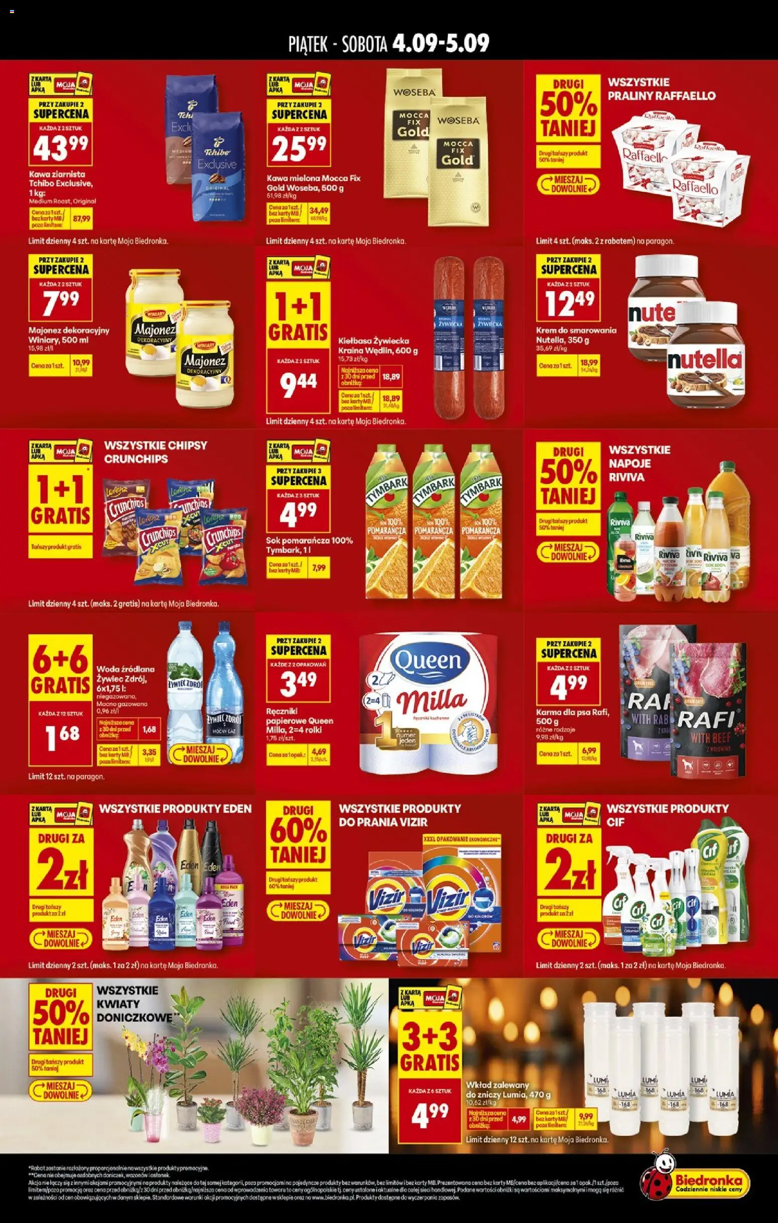 Biedronka gazetka - Najtańsza sobota od 05.09.2026 | Strona: 2 | Produkty: Ręczniki papierowe, Kwiaty doniczkowe, Vizir, Sok