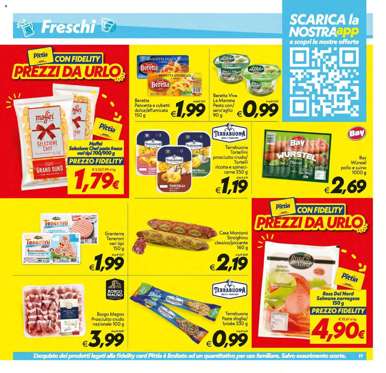 Volantino SuperConveniente del 31/07/2026 | Pagina: 11 | Prodotti: Pollo, Salmone, Ricotta, Tortelli