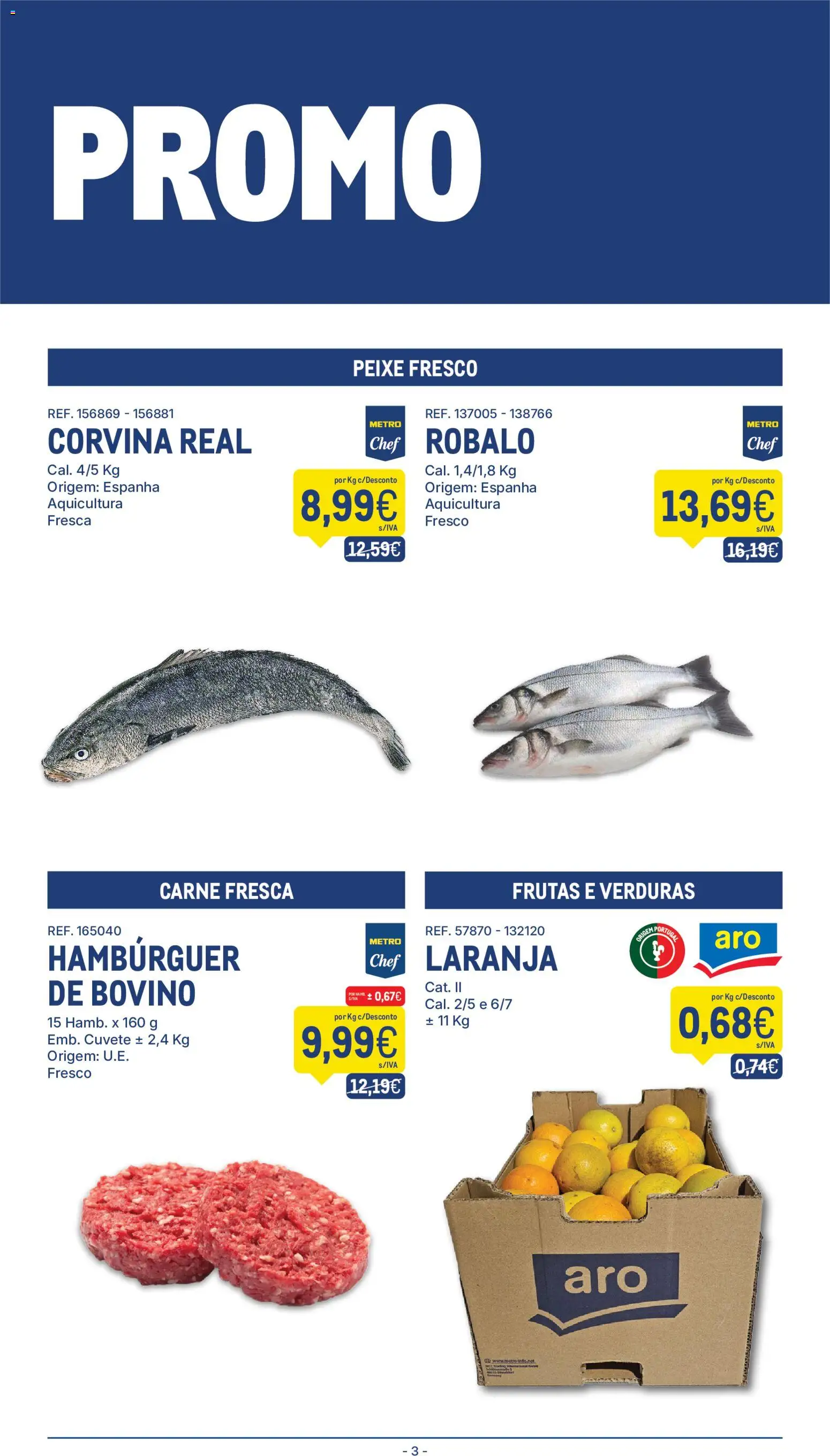 Makro folheto │ válido de 18/08/2026 | Página: 3 | Produtos: Hambúrguer, Frutas, Peixe, Carne