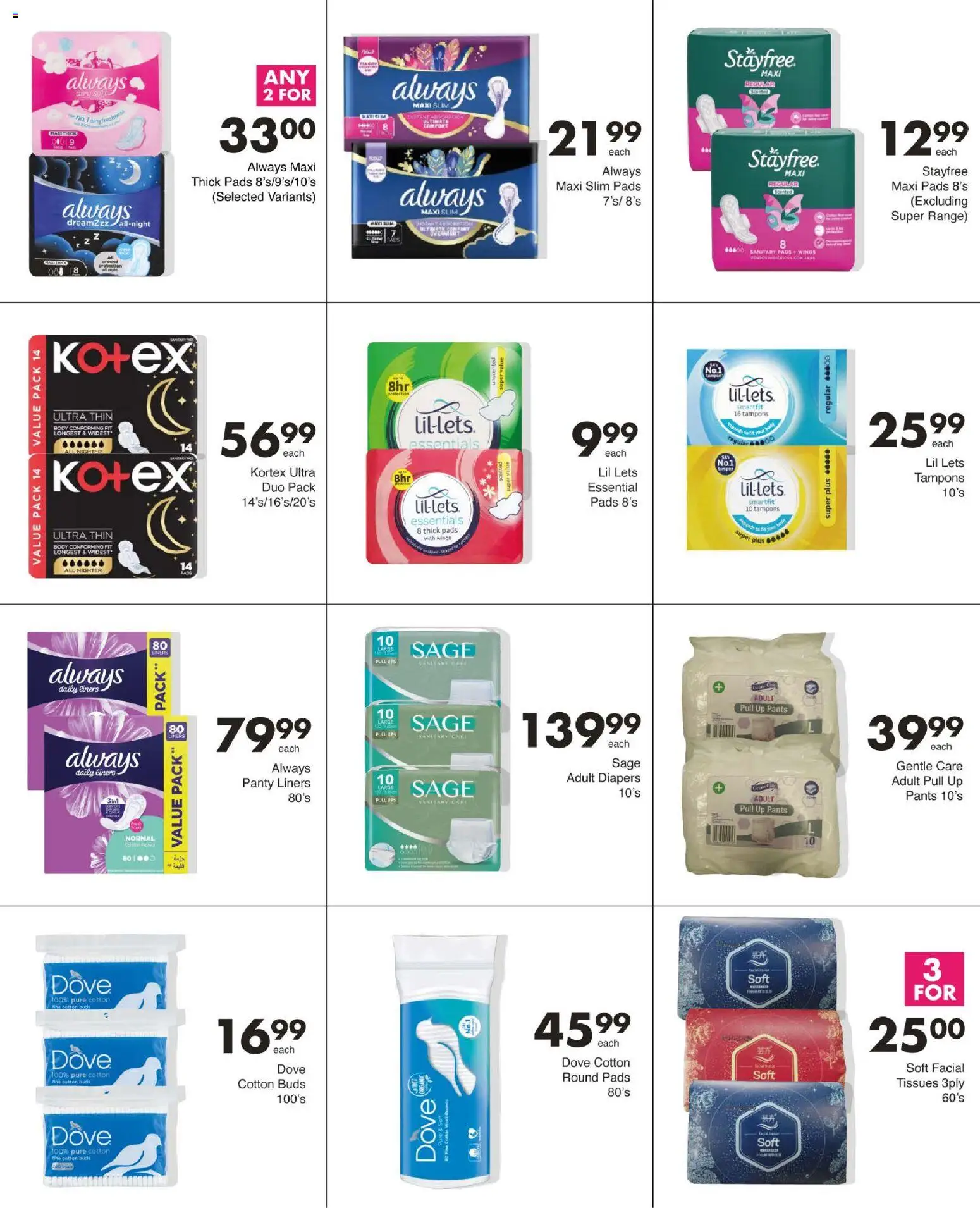 New Save catalogue – valid from 29/10/2026 | Page: 69 | Products: Pants, Pads, Panty liners, Tissues