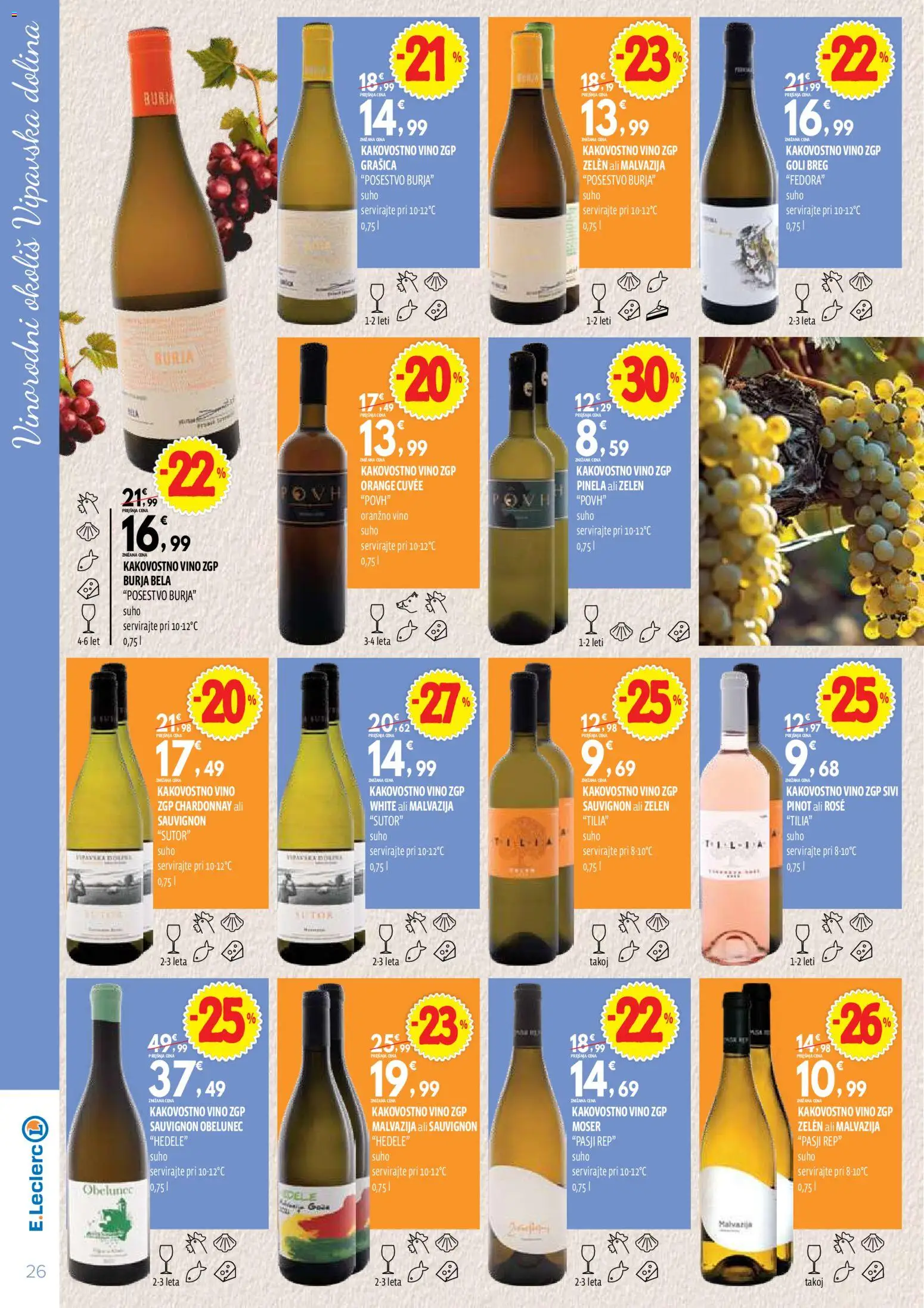 Novi E.leclerc katalog ponudbe – veljaven od 13.10.2026 | Stran: 26 | Izdelki: Vino