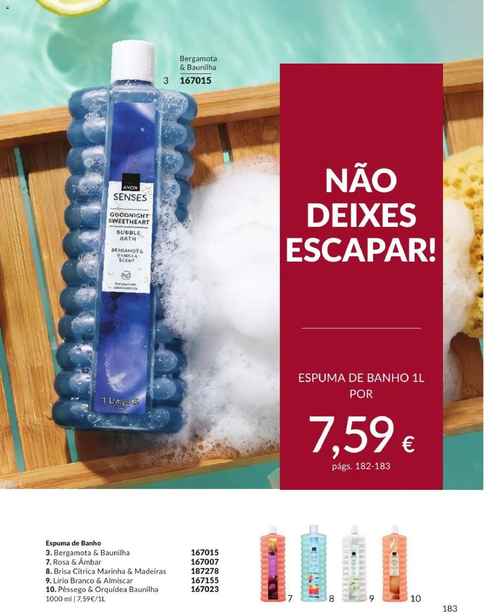 Catálogo Avon Campanha 9 │ válido de 01/09/2026 | Página: 183 | Produtos: Baunilha, Espuma de banho, Orquídea, Madeiras