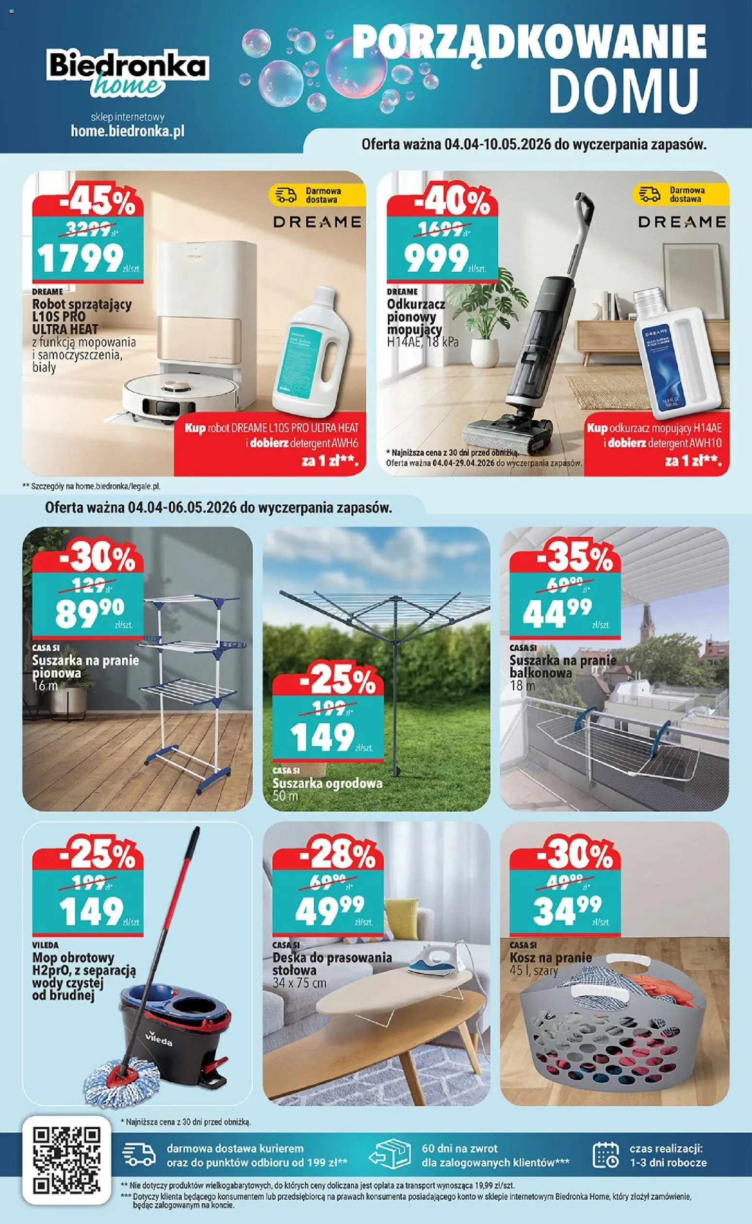 Biedronka gazetka - Hity i inspiracje od 07.04.2026 | Strona: 42 | Produkty: Suszarka na pranie, Cleaner, Deska do prasowania, Robot sprzątający