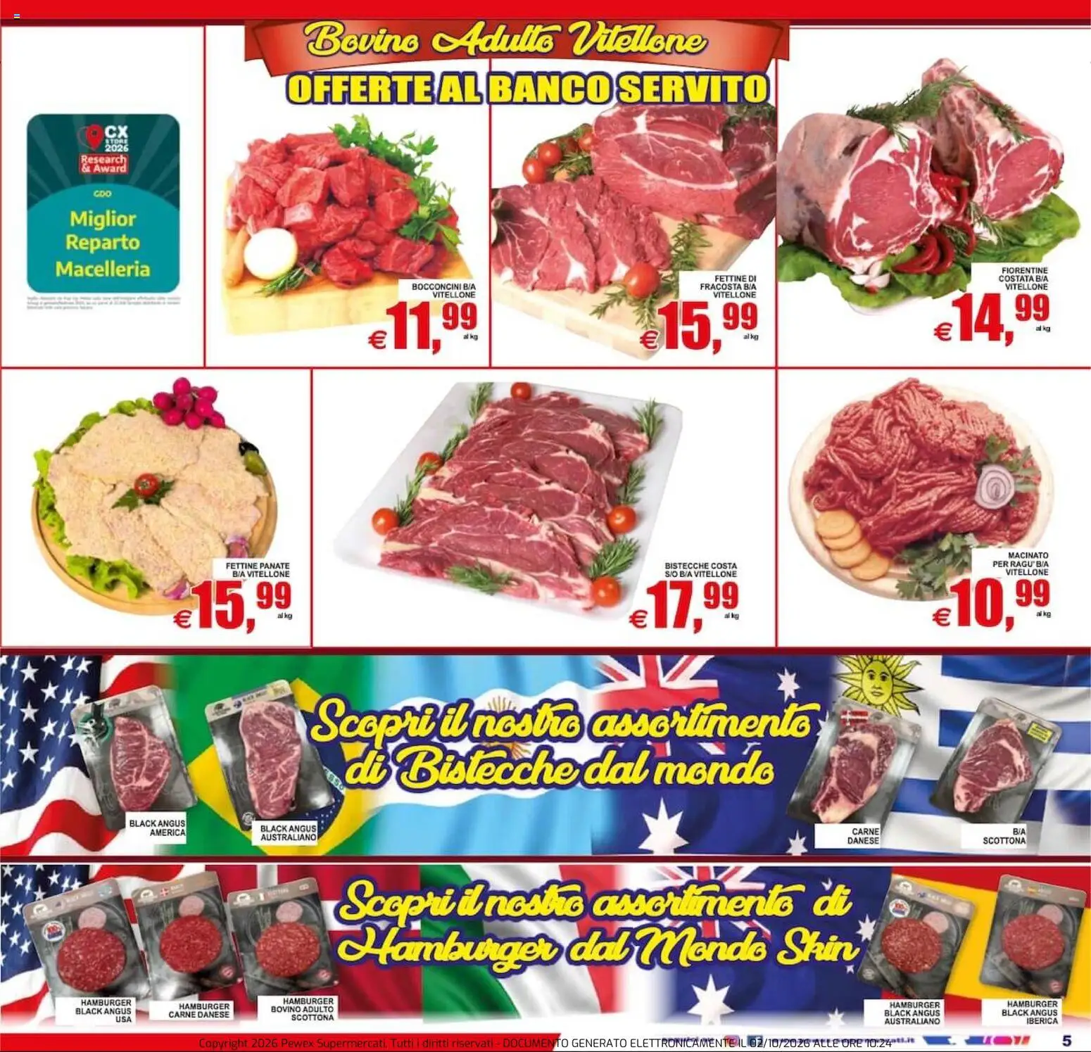 Volantino Pewex del 02/10/2026 | Pagina: 5 | Prodotti: Bovino, Carne, Hamburger, Macinato