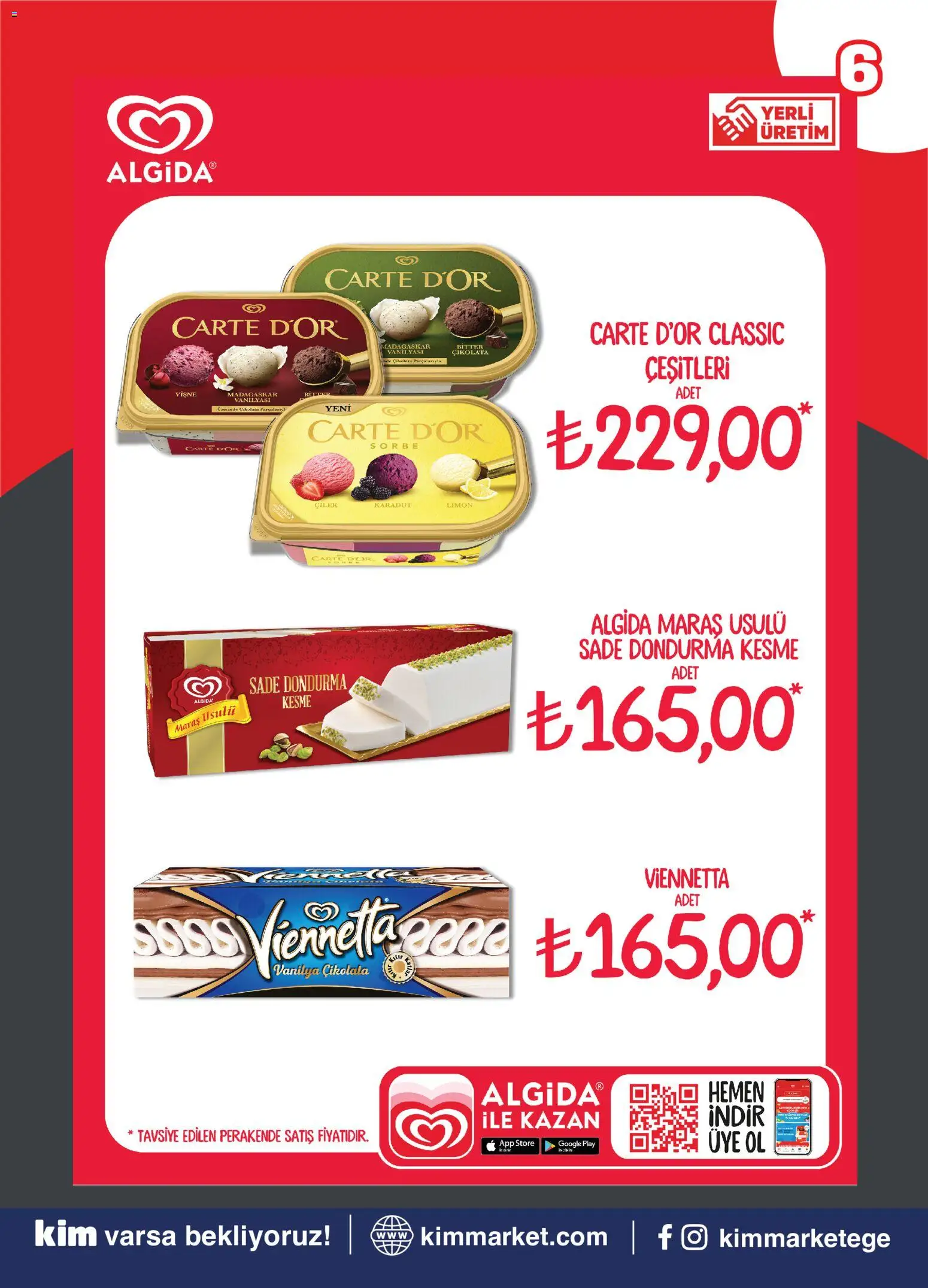 Kim Market Katalog - 07 Ağustos 2026 tarihinden itibaren geçerlidir | Sayfa: 6 | Ürünler: Çikolata, Çilek, Vişne, Dondurma
