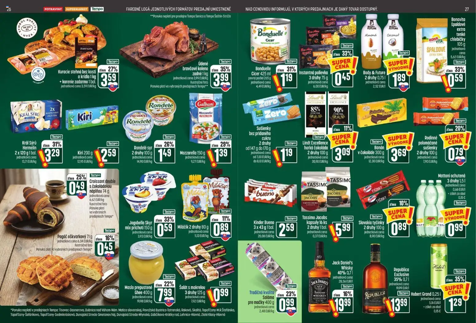 Nové COOP Jednota akcie – leták je platný od 15.10.2026 | Strana: 14 | Produkty: Syr, Kuracie stehná, Mattoni, Whisky