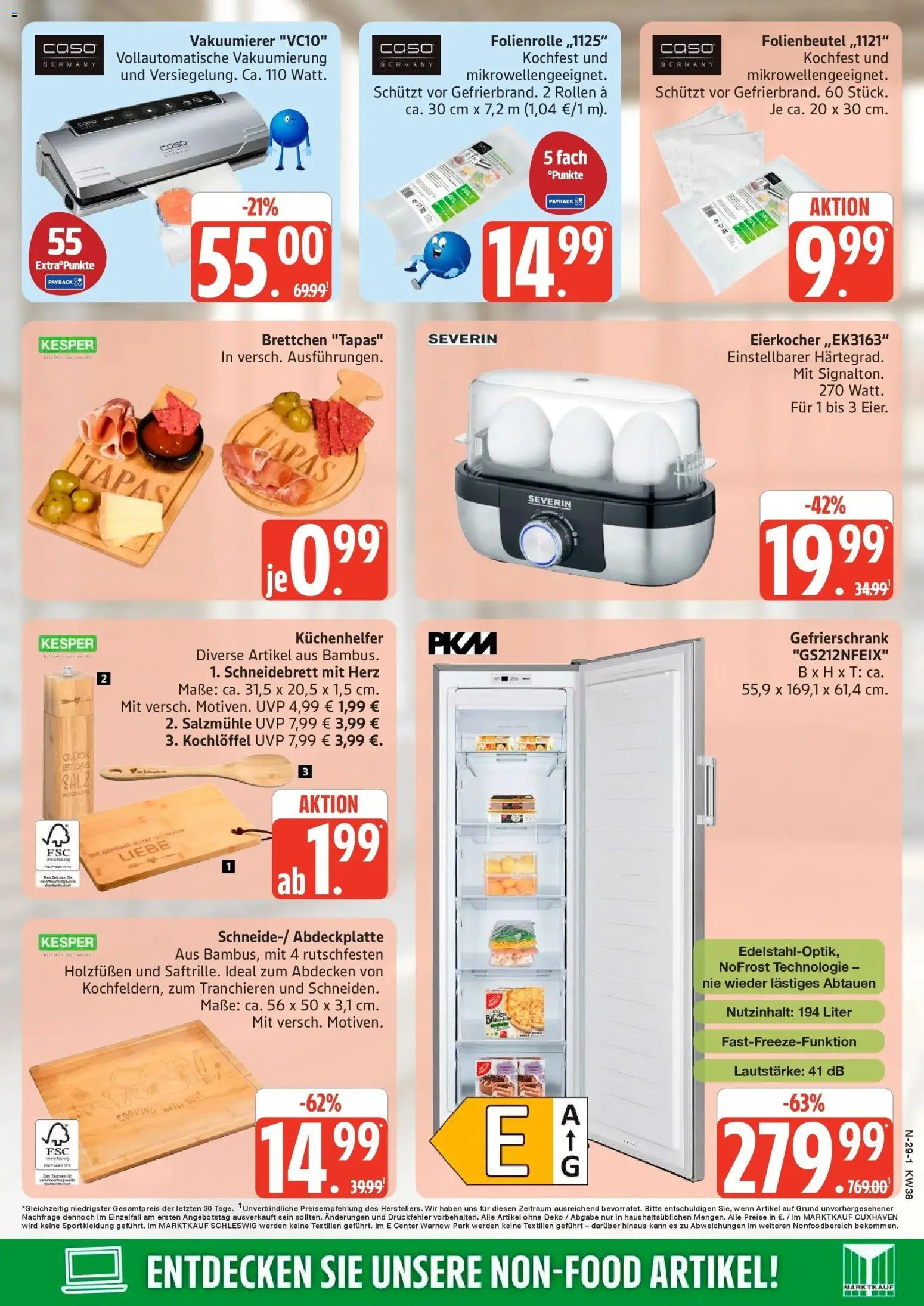 Marktkauf Prospekt Cuxhaven (ab 14.09.2026) » Angebote online | Seite: 29 | Produkte: Gefrierschrank, Vakuumierer, Eierkocher