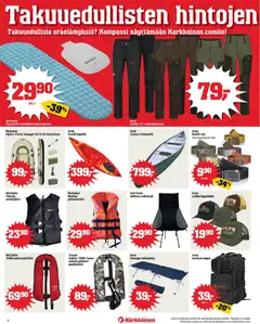 Kärkkäinen-mainoslehti voimassa 06.05.2026 alkaen | Sivu: 12 | Tuotteet: Makuualusta, Kompassi, Reppu, Vyö