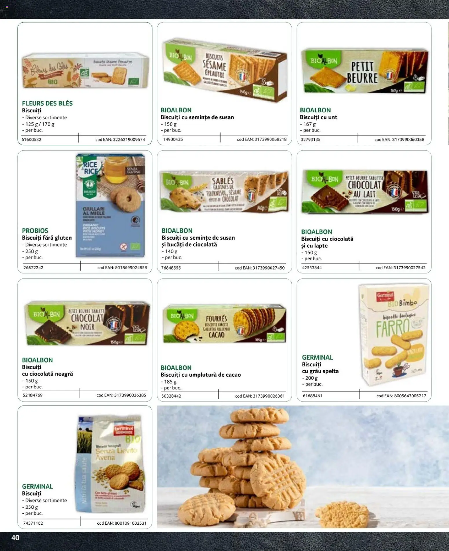 Noul catalog Selgros – valabil de la 09.02.2024 | Pagină: 40 | Produse: Lapte, Unt, Ciocolată, Biscuiți
