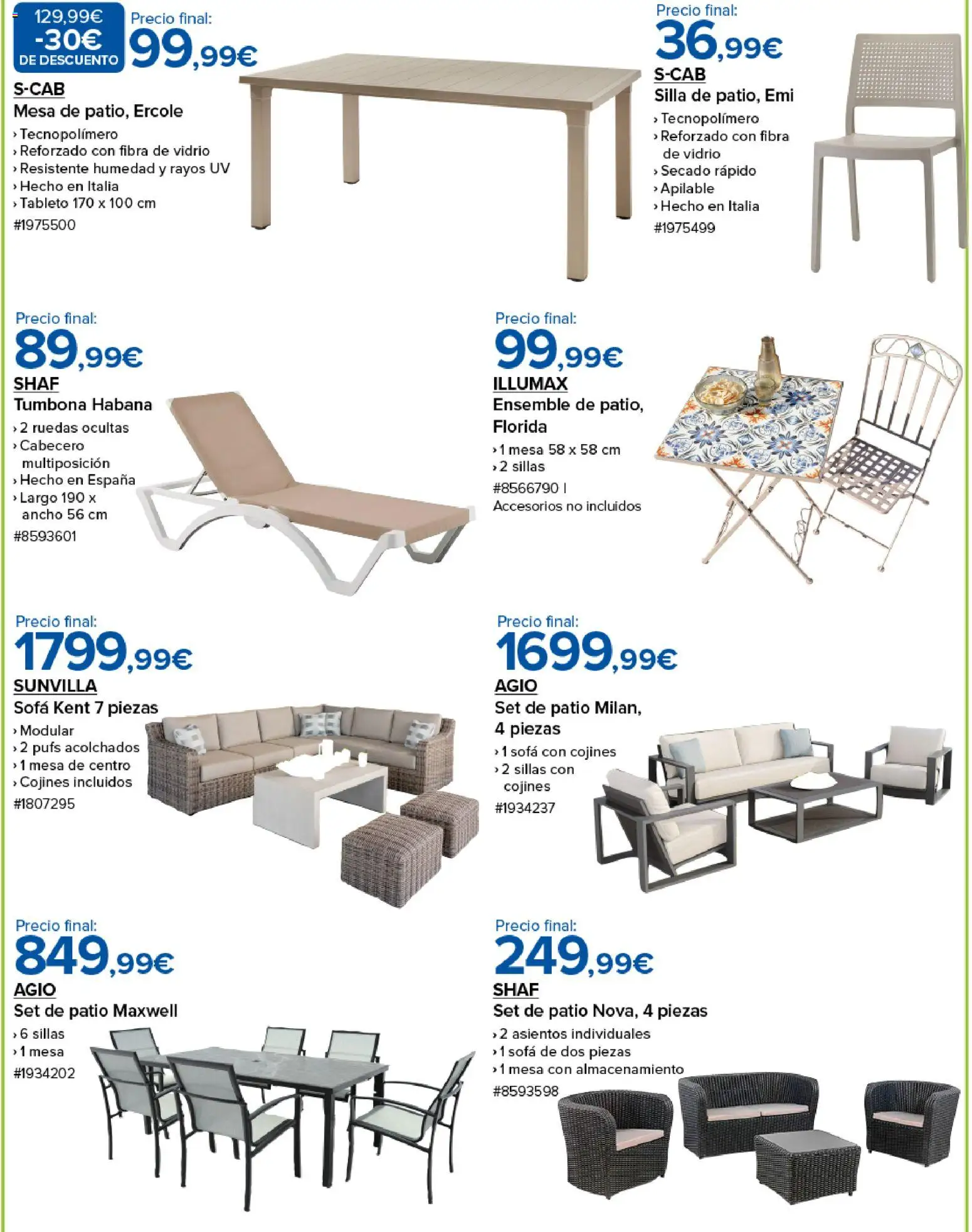 Costco catálogo │ válido desde el 10.04.2026 | Página: 5 | Productos: Tumbona, Sofá, Mesa, Silla