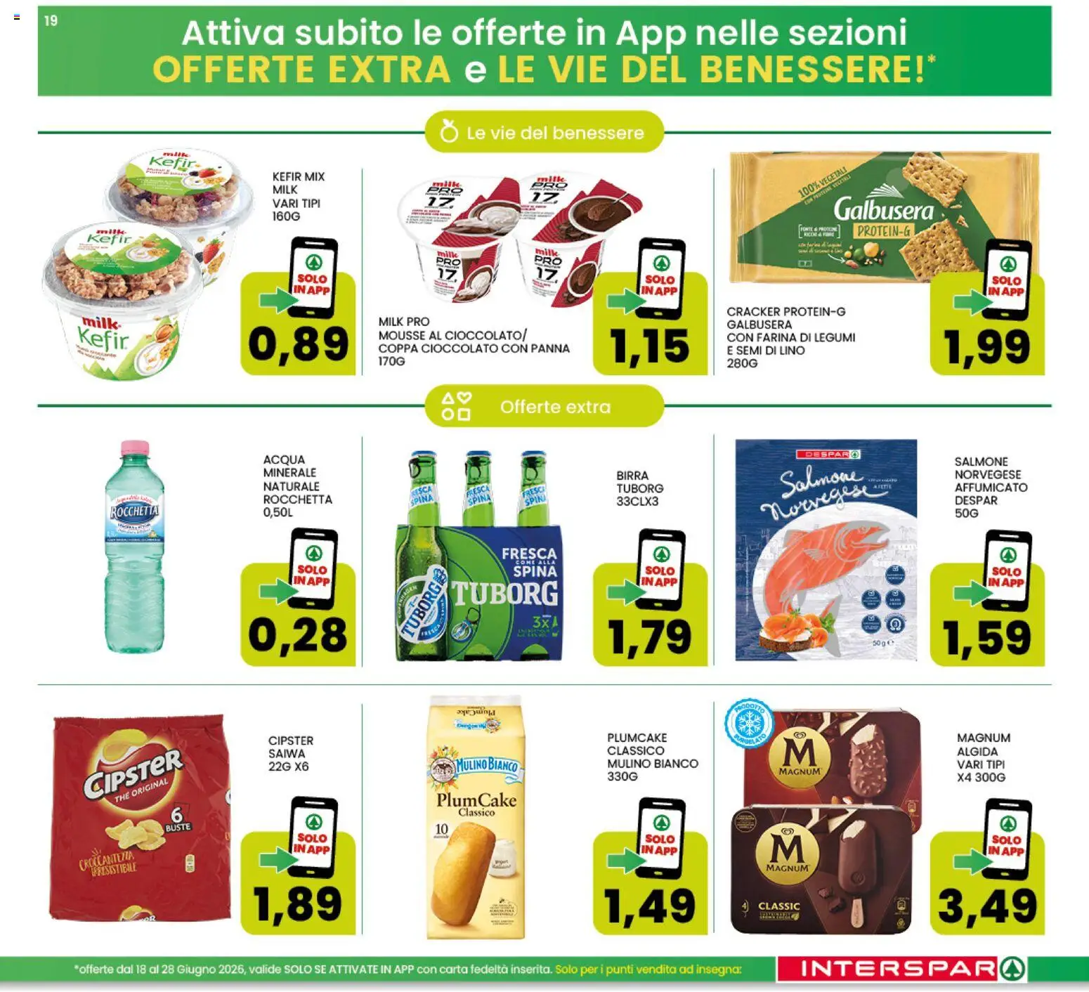 Volantino Interspar del 18.06.2026 | Pagina: 19 | Prodotti: Legumi, Cioccolato, Panna, Plumcake